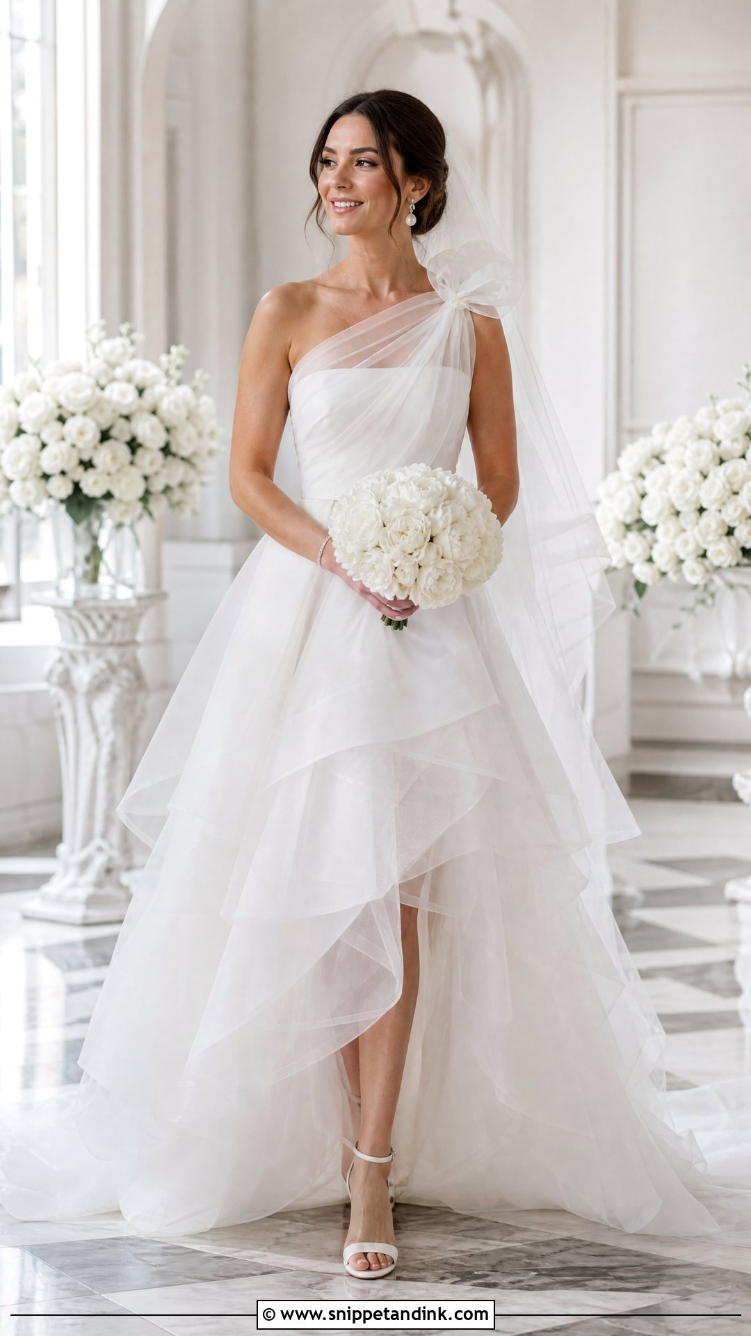 One Strap Organza Wedding Dress - Snippet and Ink - 20 One Strap Wedding Dress Ideas