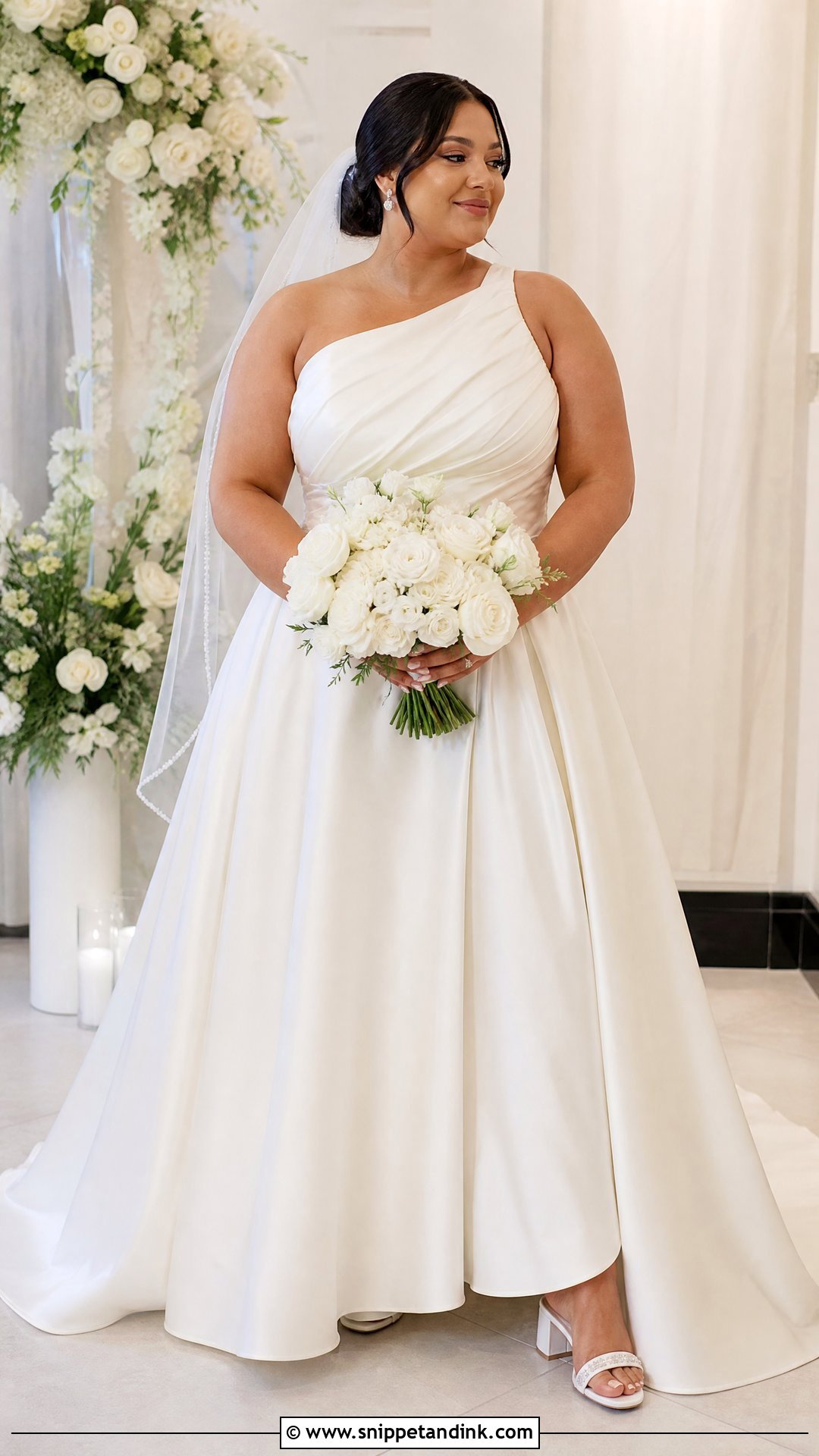 One Strap Plus Size Wedding Dress - Snippet and Ink - 20 One Strap Wedding Dress Ideas