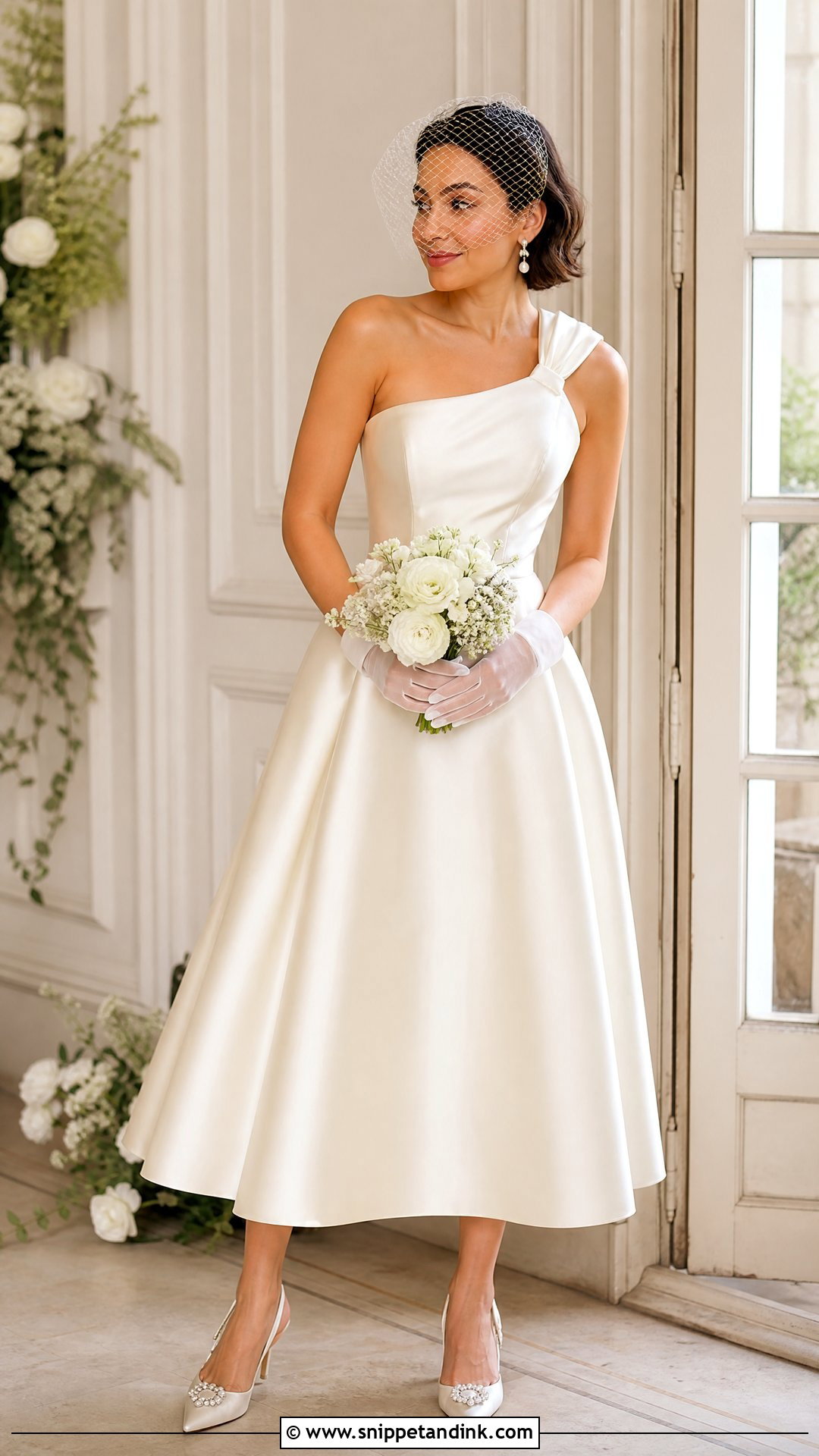 One Strap Tea Length Wedding Dress - Snippet and Ink - 20 One Strap Wedding Dress Ideas