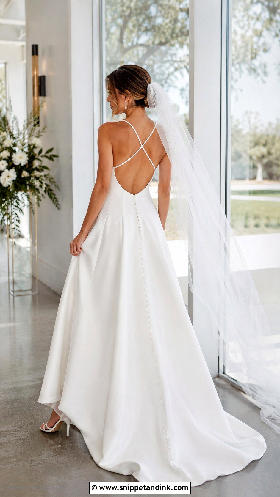 Open Back A Line Wedding Dress With Crisscross Straps - Snippet and Ink - 20 A Line Wedding Dress with Straps Ideas