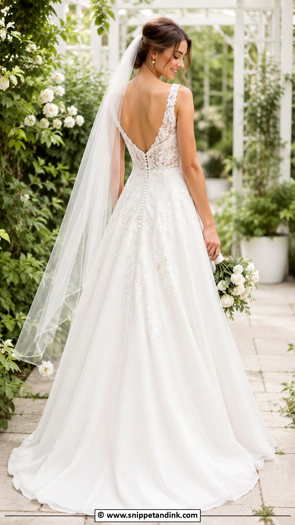 Open Back A Line Wedding Dress - Snippet and Ink - 30 Open Back Wedding Dress Ideas