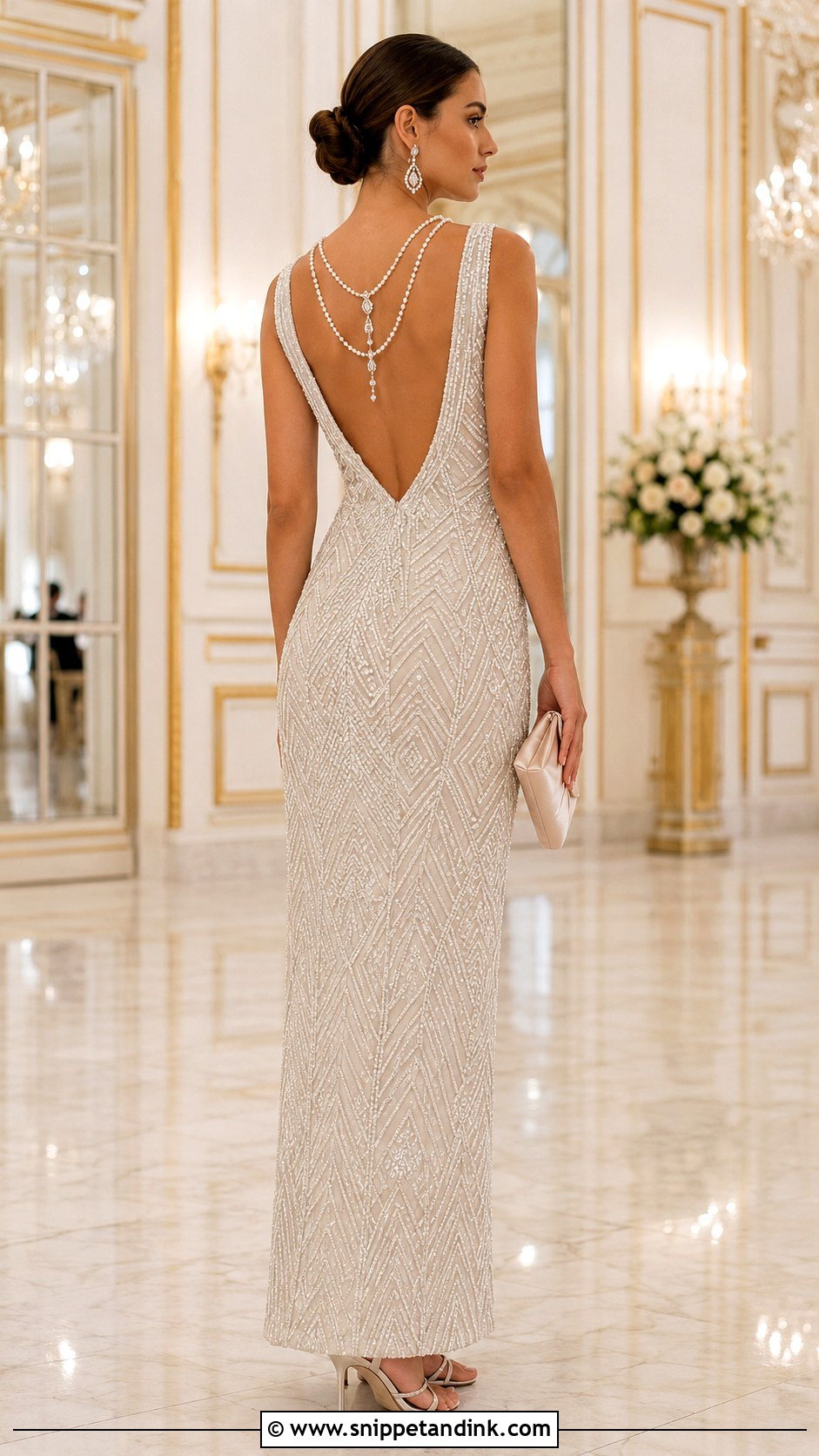 Open Back Beaded Wedding Dress - Snippet and Ink - 20 20s Style Wedding Dress Ideas
