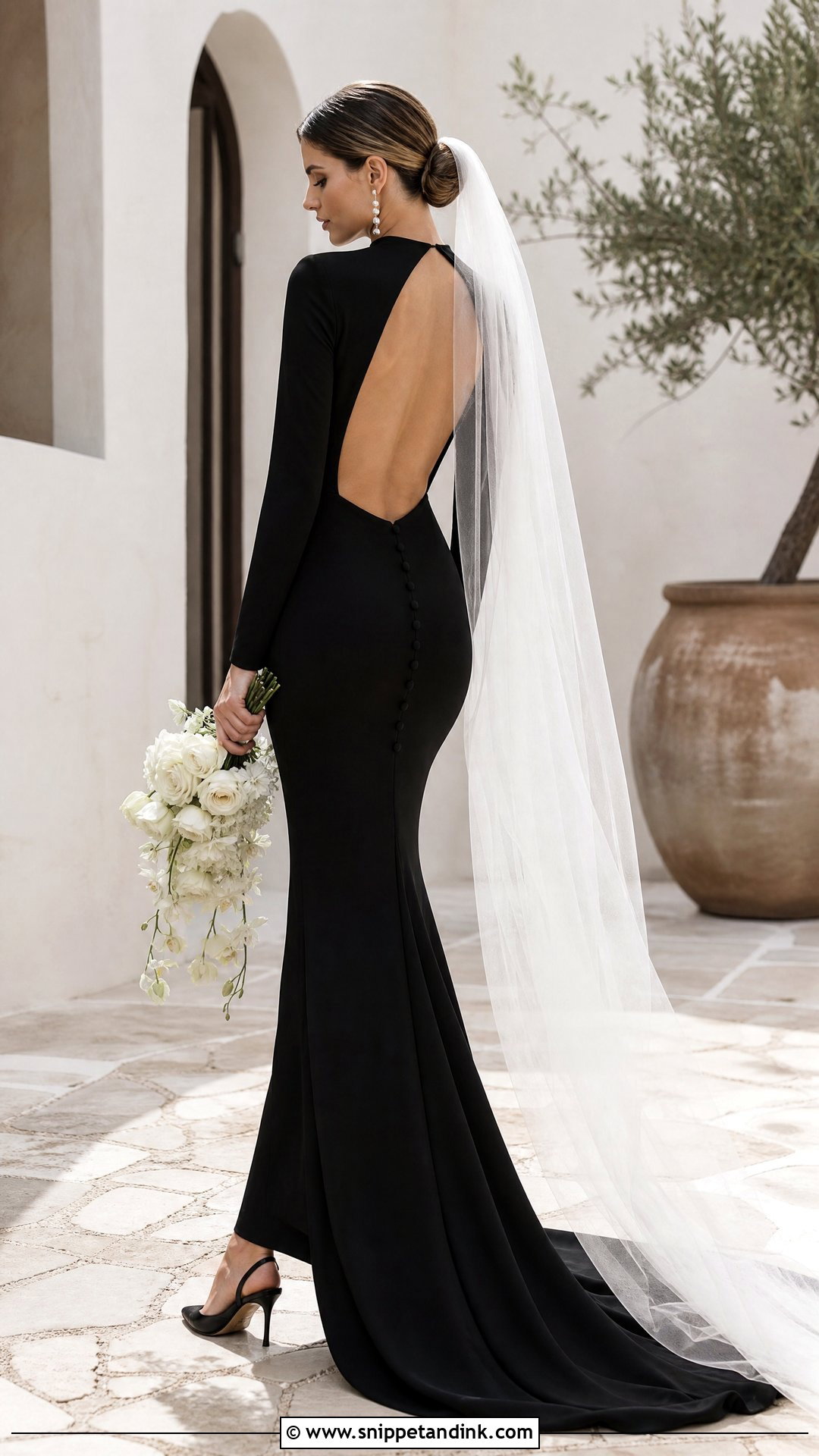 Open Back Black Wedding Dress - Snippet and Ink - 20 Tight Fitting Black Wedding Dress Ideas