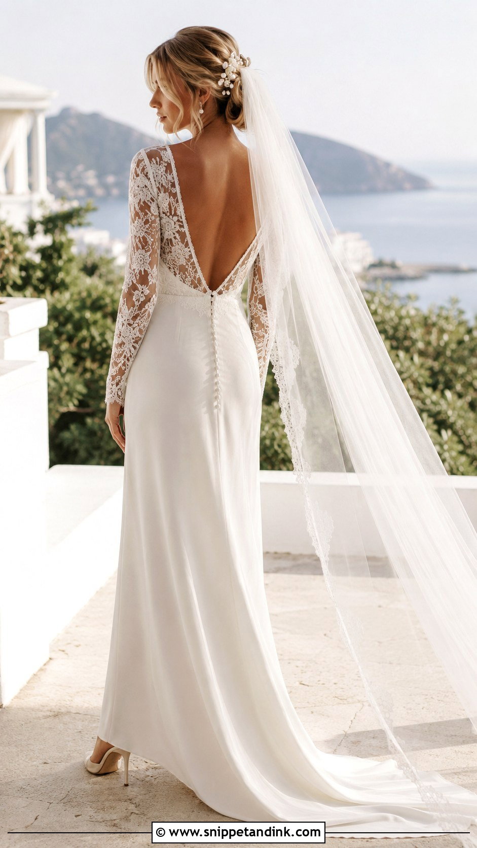 Open Back Boho Long Sleeve Wedding Dress - Snippet and Ink - 20 Boho Long Sleeve Wedding Dress Ideas