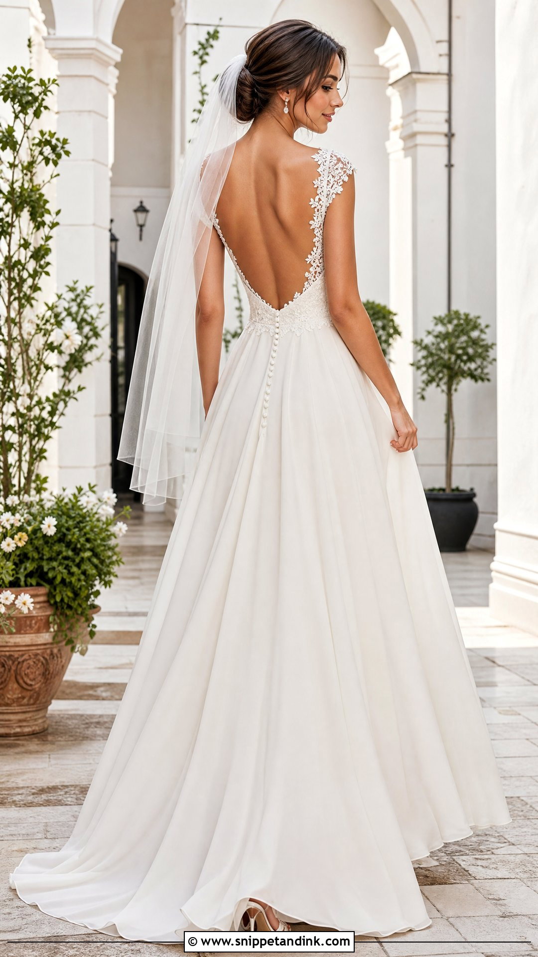 Open Back Cap Sleeve Wedding Dress - Snippet and Ink - 20 Wedding Dress Cap Sleeves