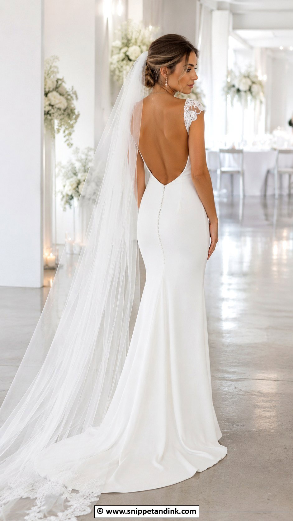 Open Back Cap Sleeve Wedding Dress - Snippet and Ink - 30 Cap Sleeve Wedding Dress Ideas