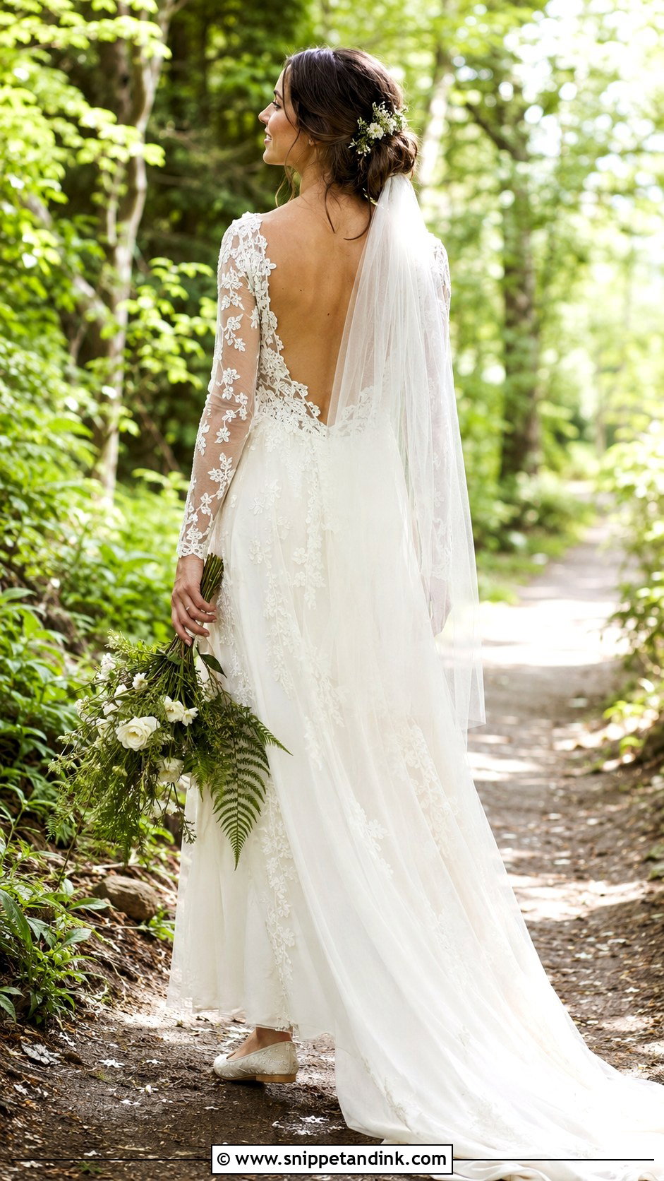 Open Back Cottagecore Wedding Dress - Snippet and Ink - 20 Cottagecore Wedding Dresses