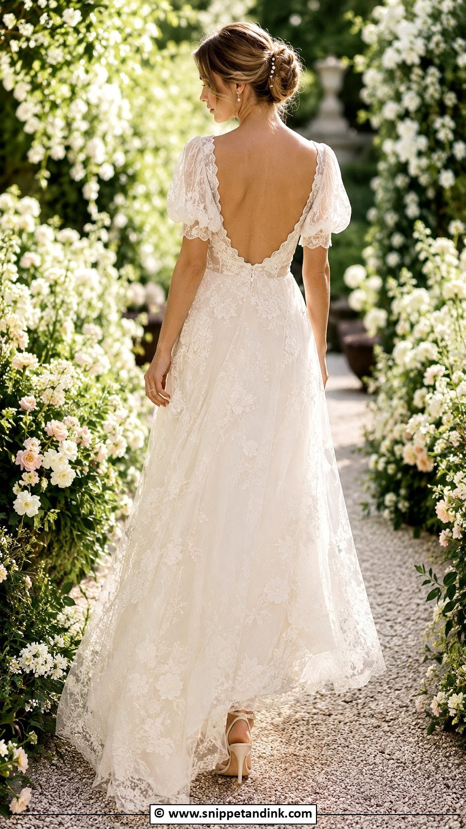 Open Back Cottagecore Wedding Dress - Snippet and Ink - 30 Cottagecore Wedding Dress Ideas