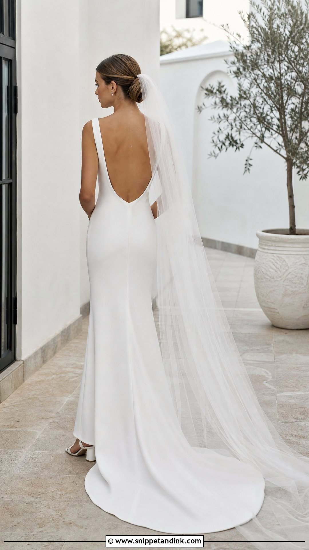 Open Back Crepe Wedding Dress - Snippet and Ink - 20 Scandinavian Wedding Dress Ideas