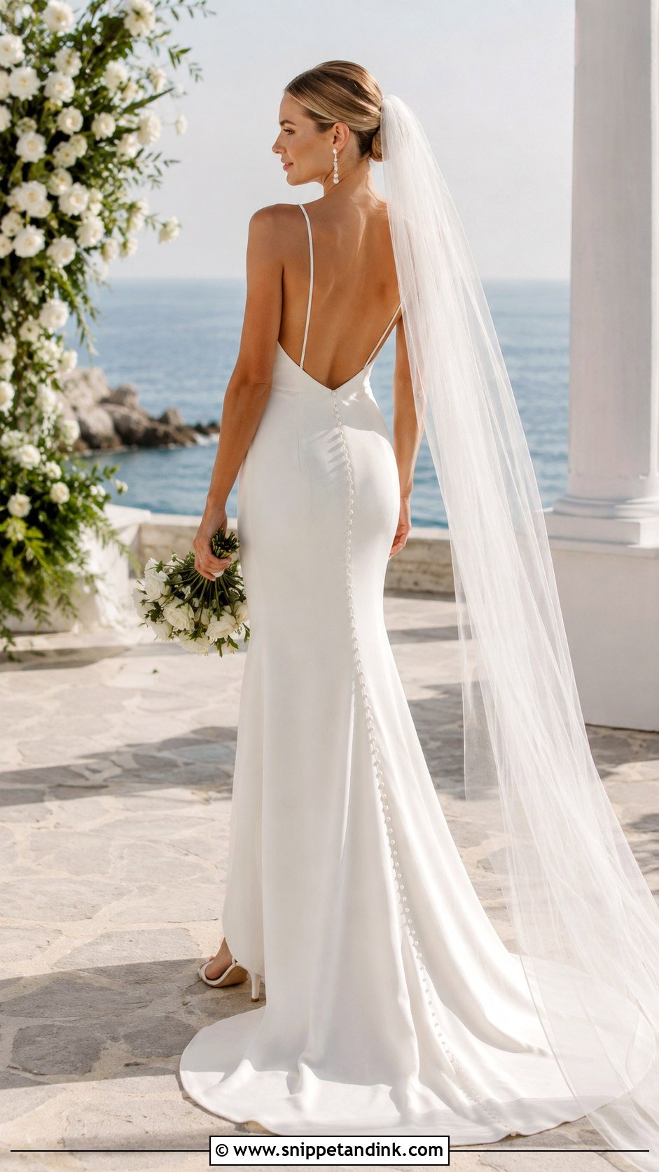 Open Back Crepe Wedding Gown - Snippet and Ink - 20 Crepe Gown Styles for Wedding