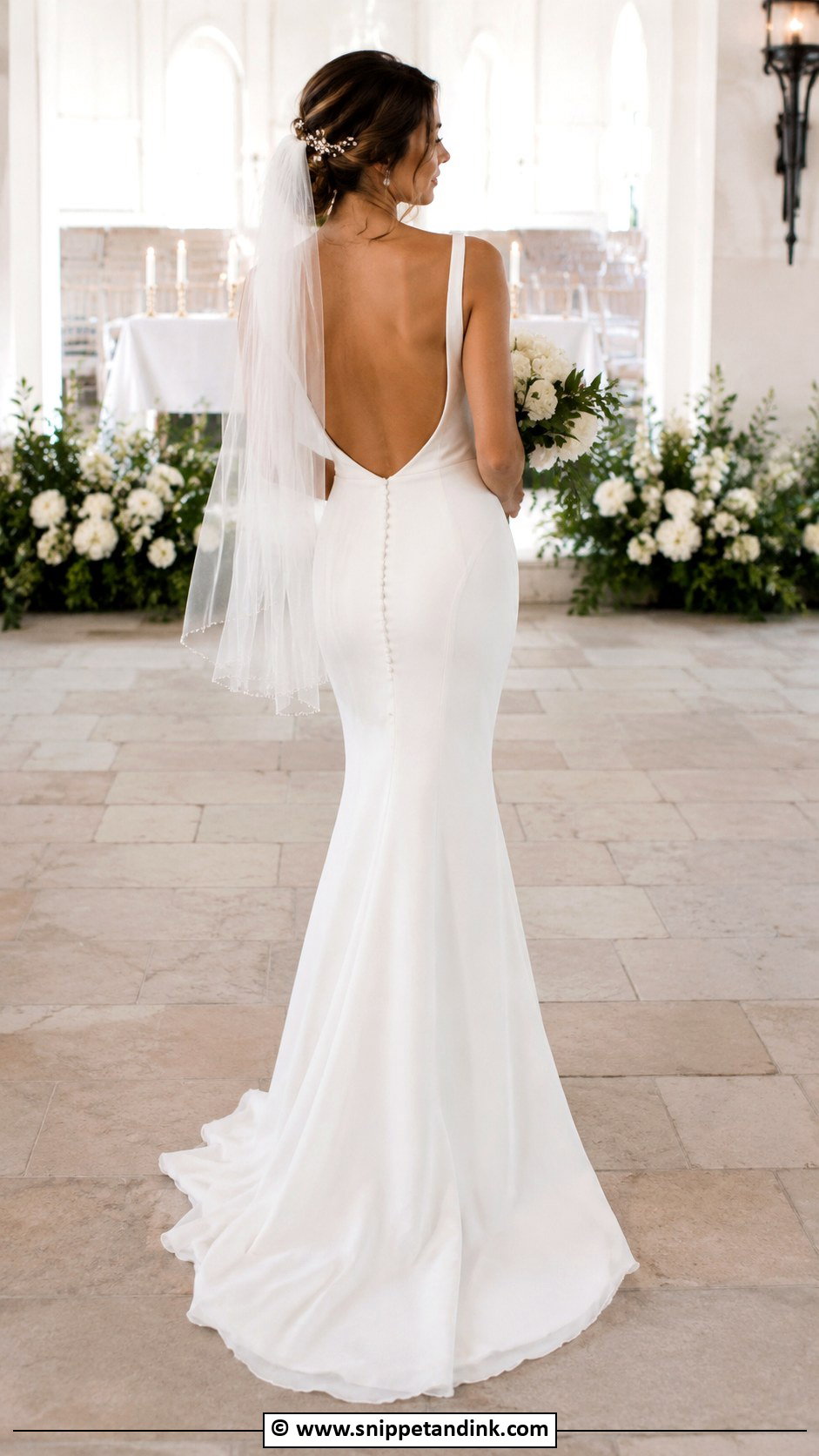 Open Back Fishtail Wedding Dress - Snippet and Ink - 25 Fishtail Wedding Dress Ideas