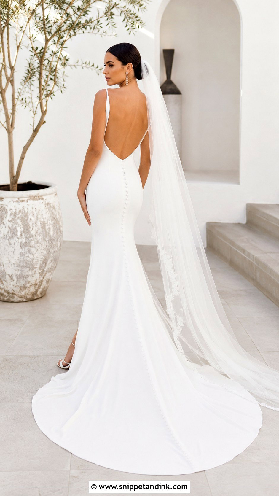 Open Back Fitted Wedding Gown - Snippet and Ink - 20 Fitted Wedding Gown Ideas