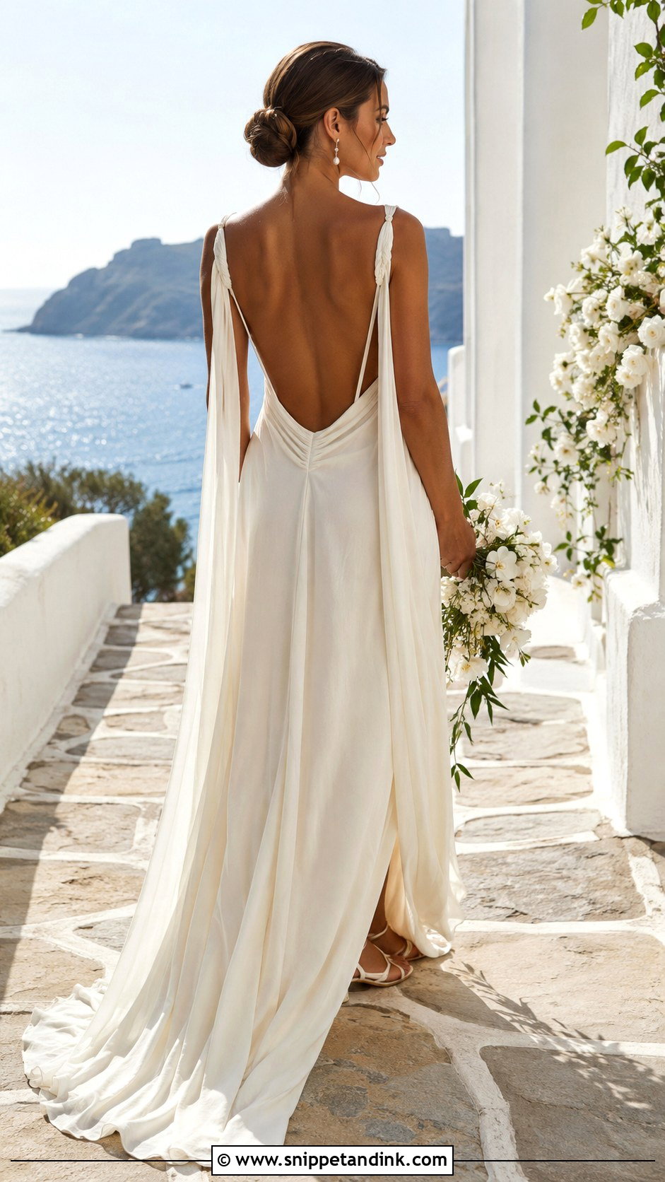 Open Back Greek Goddess Wedding Dress - Snippet and Ink - 25 Greek Goddess Wedding Dress Ideas