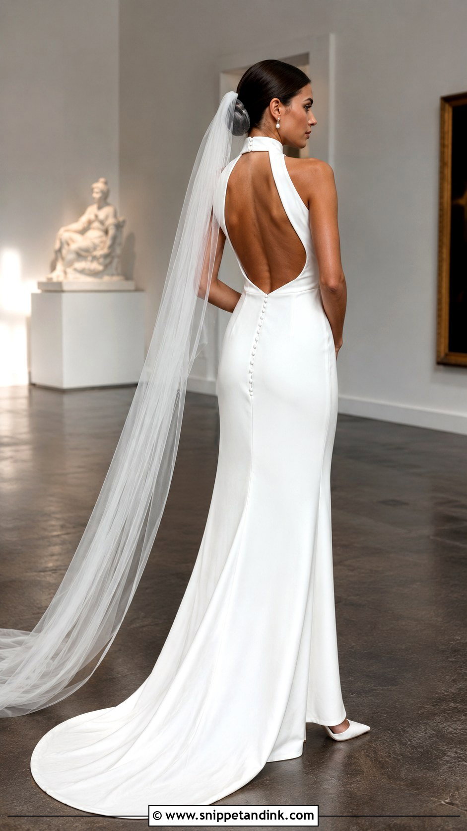 Open Back High Neck Wedding Gown - Snippet and Ink - 20 High Neck Wedding Gown Ideas