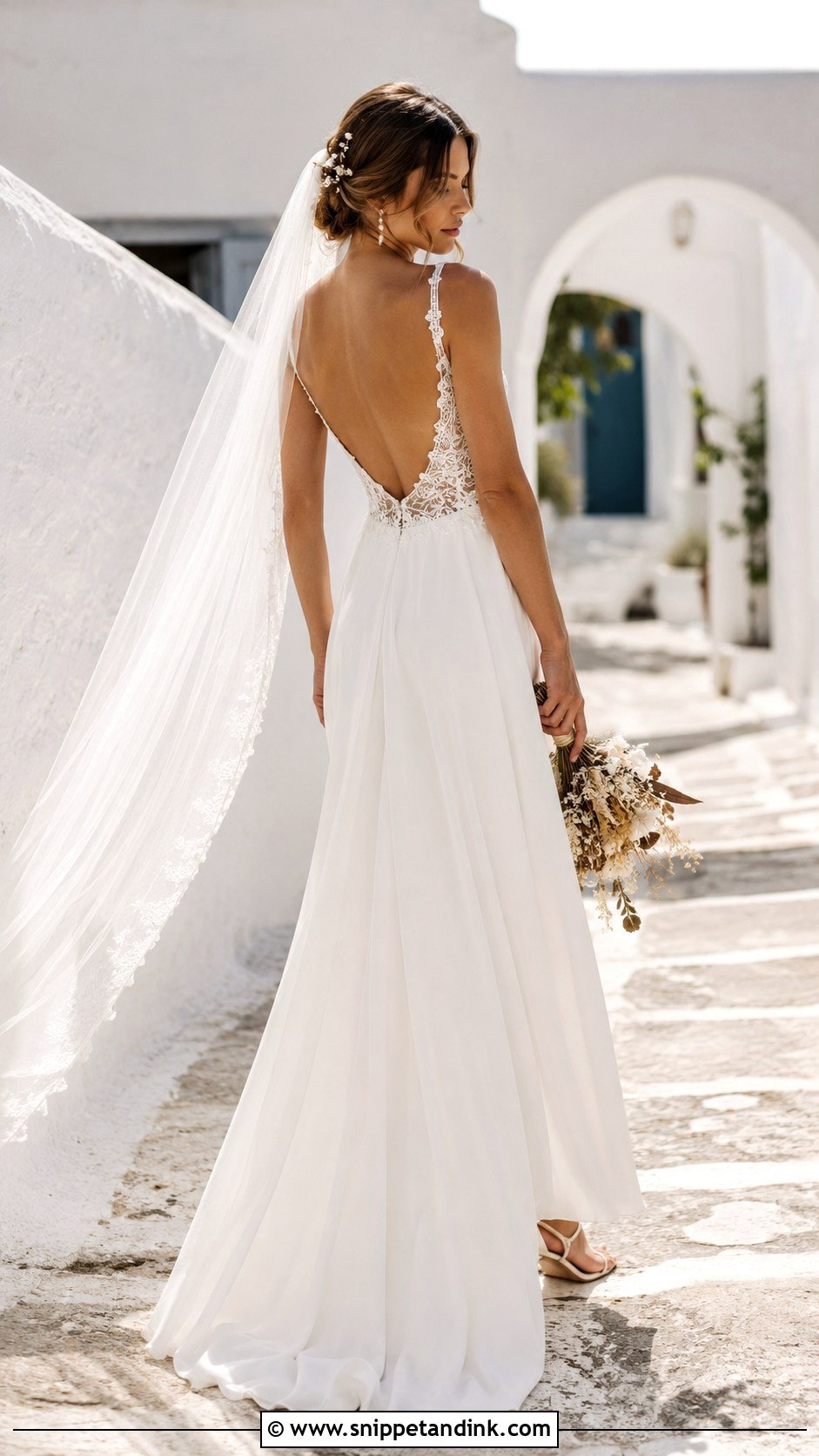 Open Back Lace Boho Wedding Dress - Snippet and Ink - 20 Boho Chic Wedding Dresses