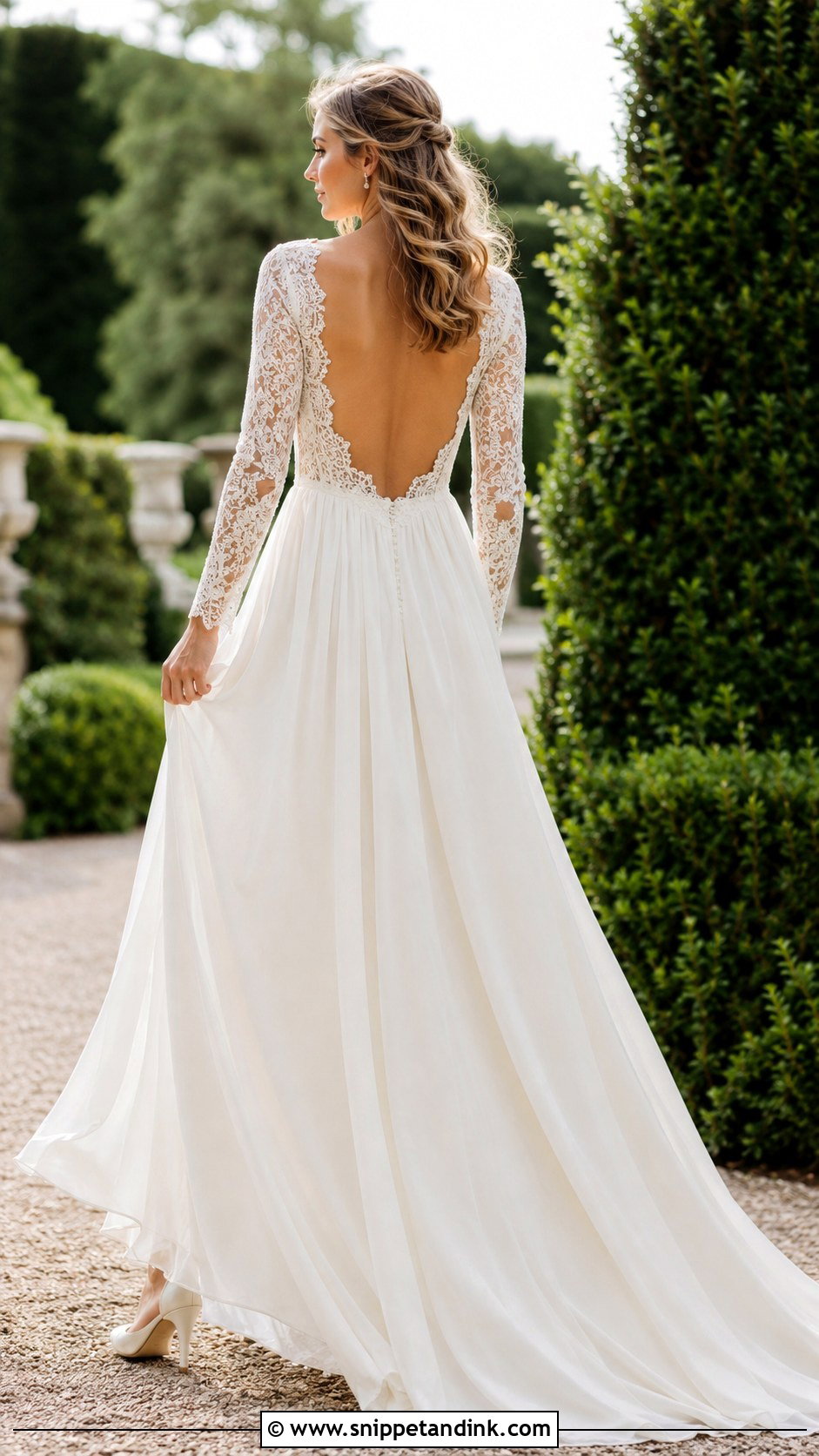 Open Back Lace Wedding Dress - Snippet and Ink - 25 Vintage 70s Wedding Dress Ideas