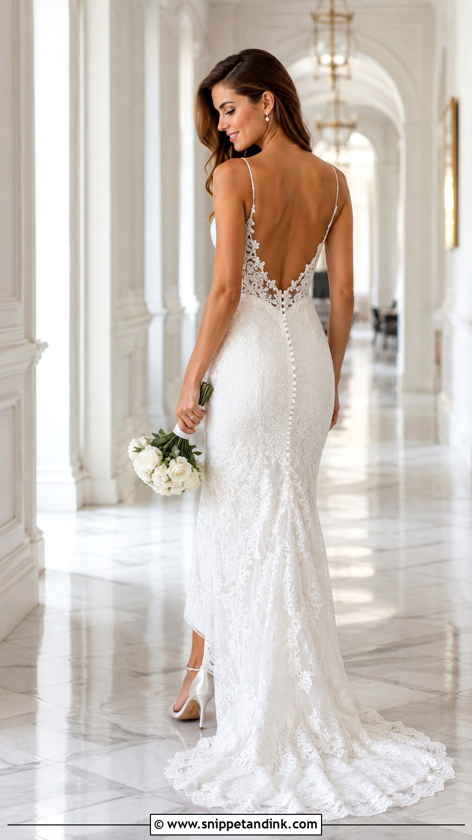 Open Back Lace Wedding Dress - Snippet and Ink - 20 Lacey Wedding Dress Ideas