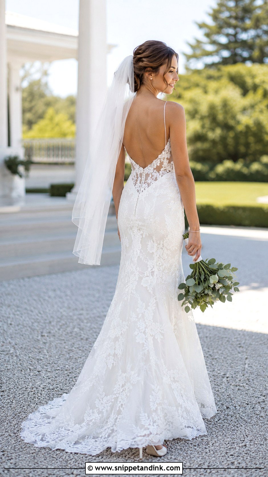 Open Back Lace Wedding Dress - Snippet and Ink - 20 Natural Wedding Dress Ideas