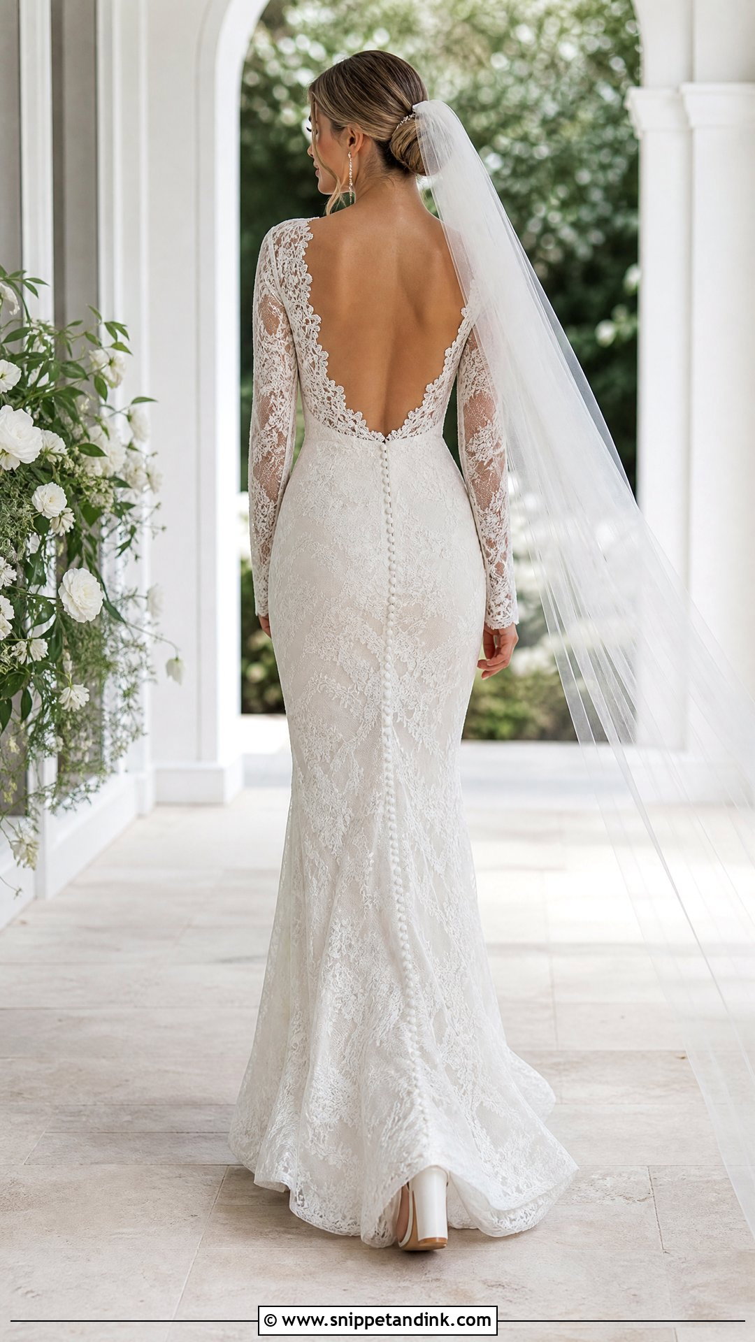 Open Back Lace Wedding Dress - Snippet and Ink - 25 70s Style Wedding Dress Ideas