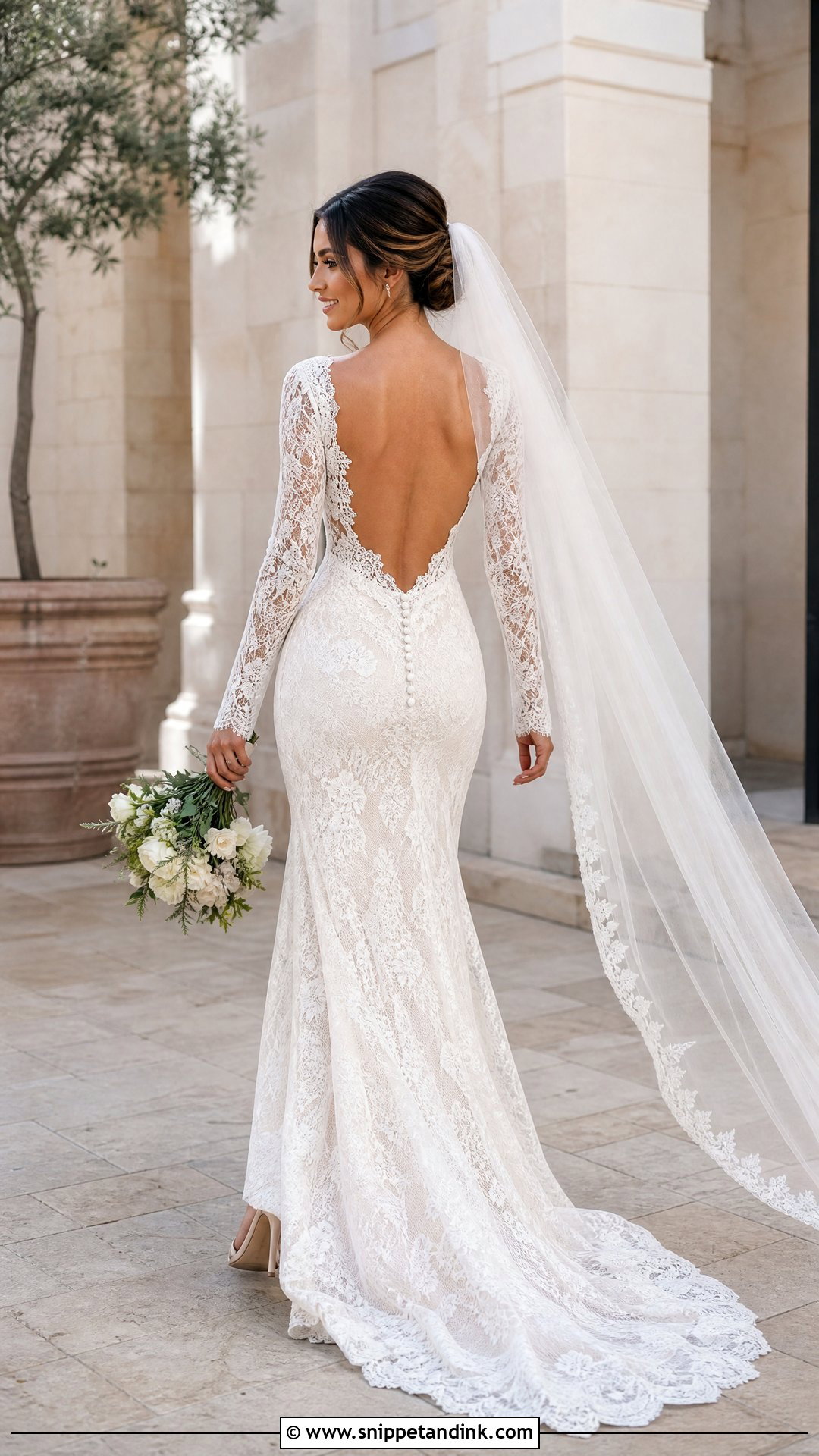 Open Back Long Sleeve Wedding Dress - Snippet and Ink - 25 Romantic Long Sleeve Wedding Dress Ideas