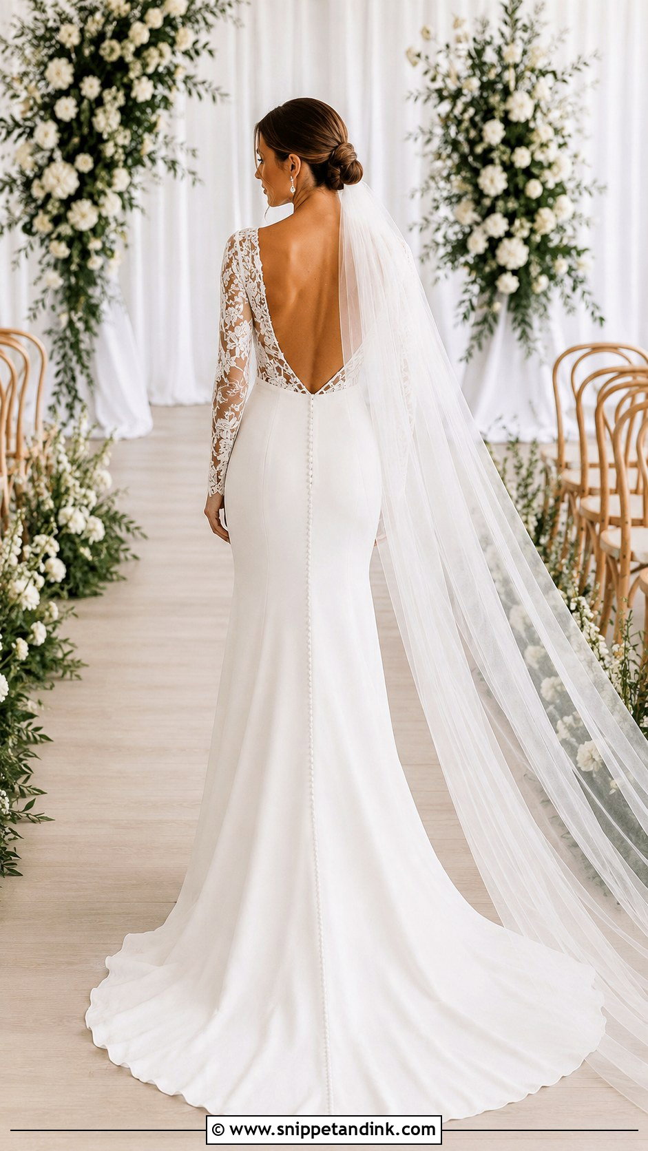 Open Back Long Sleeve Wedding Dress - Snippet and Ink - 25 Wedding Dresses with Long Sleeves
