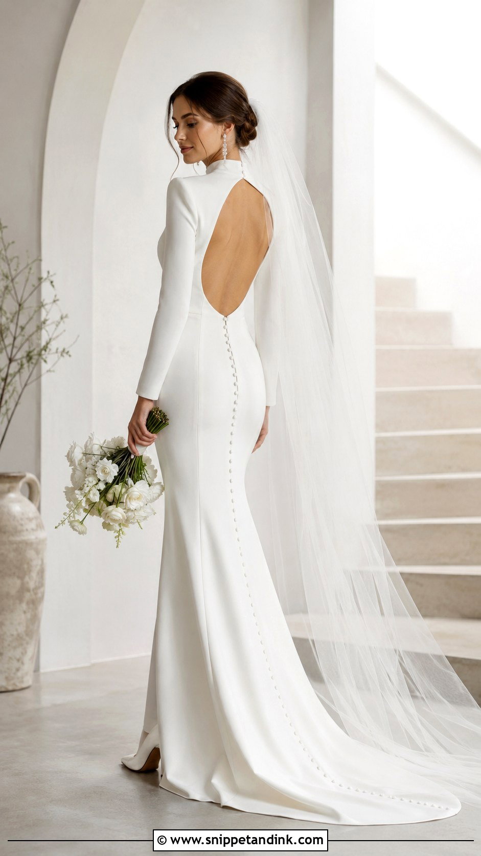 Open Back Long Sleeve Wedding Dress - Snippet and Ink - 20 Classy Simple Long Sleeve Wedding Dress Ideas