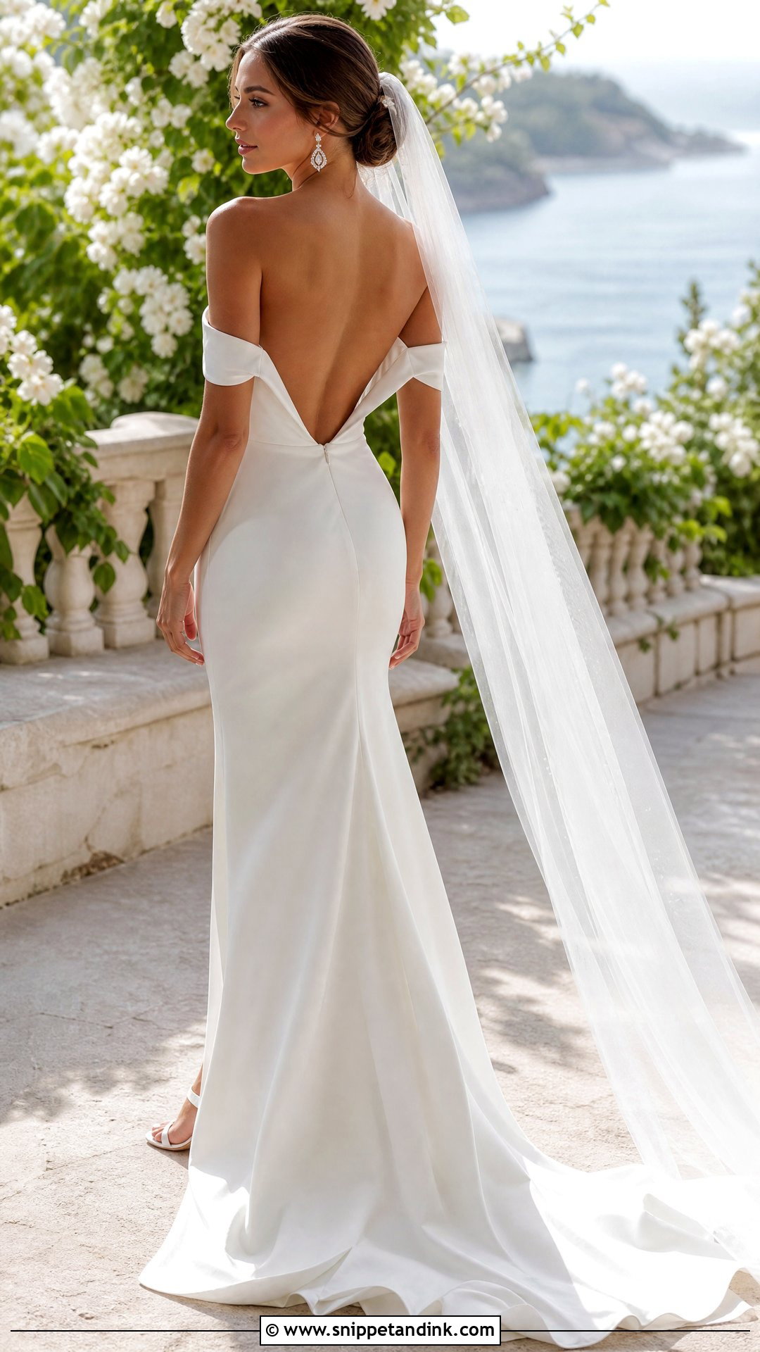 Open Back Off Shoulder Wedding Dress - Snippet and Ink - 25 Wedding Dresses Open Back