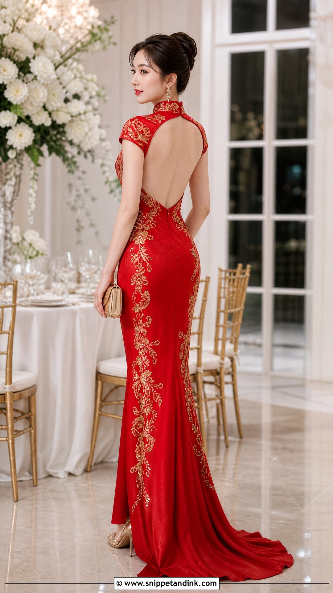 Open Back Qipao Wedding Dress - Snippet and Ink - 20 Qipao Wedding Dress Ideas