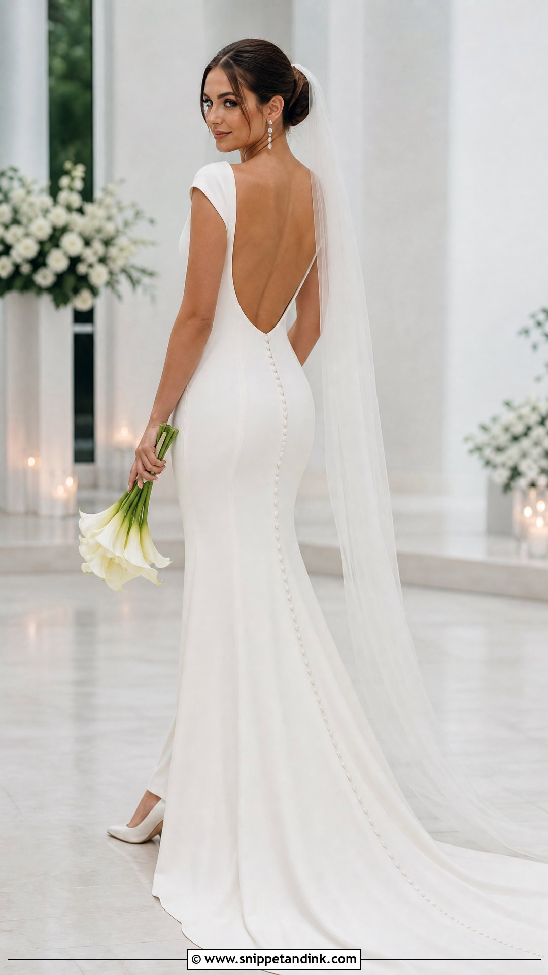 Open Back Sabrina Wedding Dress - Snippet and Ink - 20 Sabrina Wedding Dress Ideas