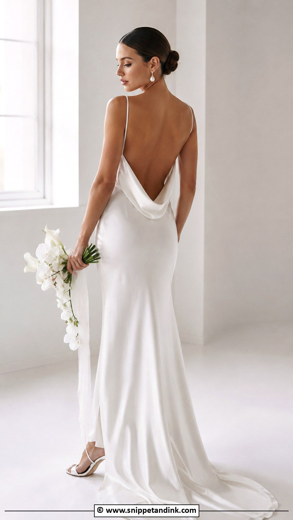 Open Back Satin Slip Wedding Dress - Snippet and Ink - 30 Open Back Wedding Dress Ideas