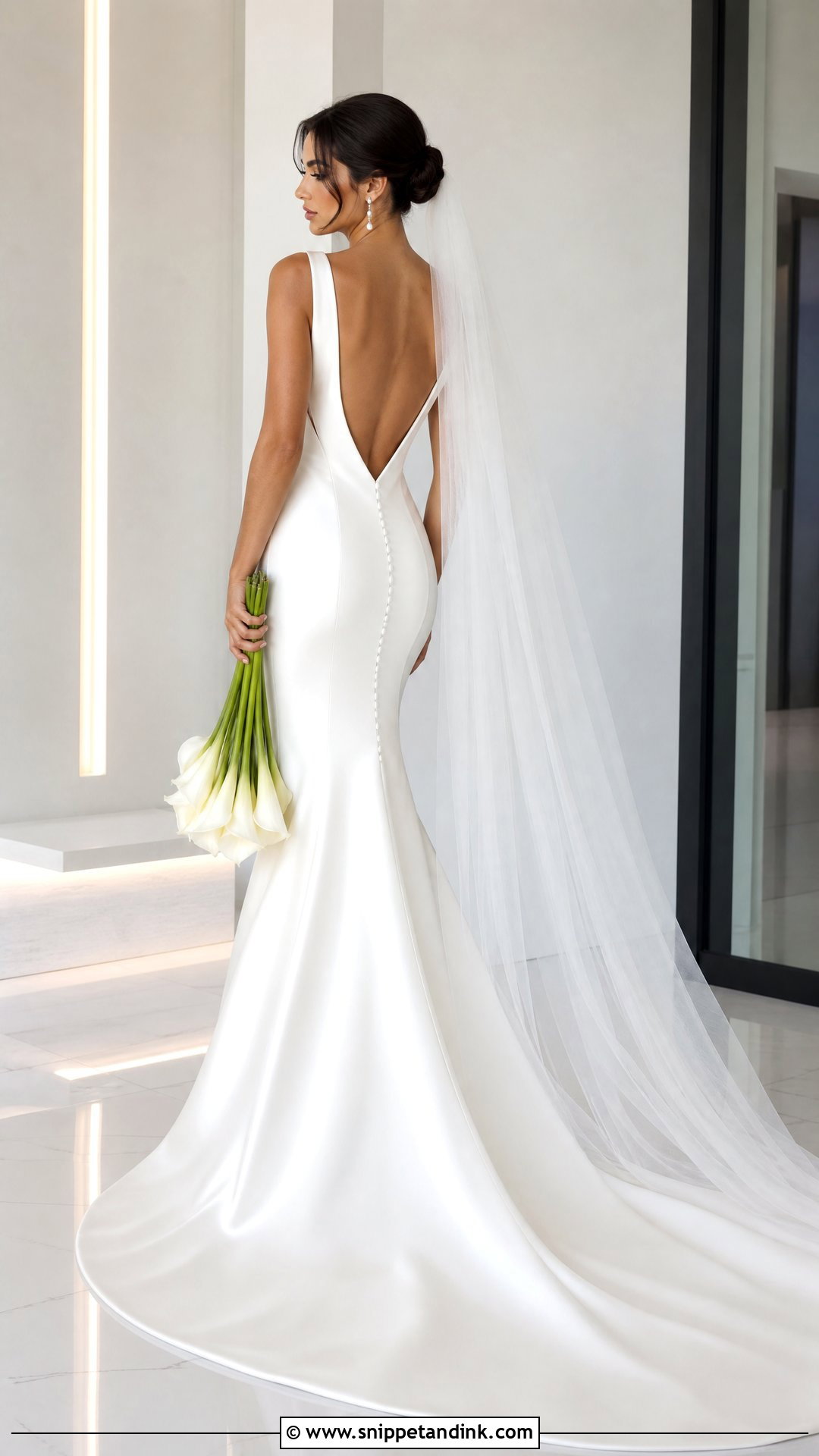 Open Back Satin Trumpet Wedding Dress - Snippet and Ink - 20 Satin Trumpet Wedding Dress Ideas