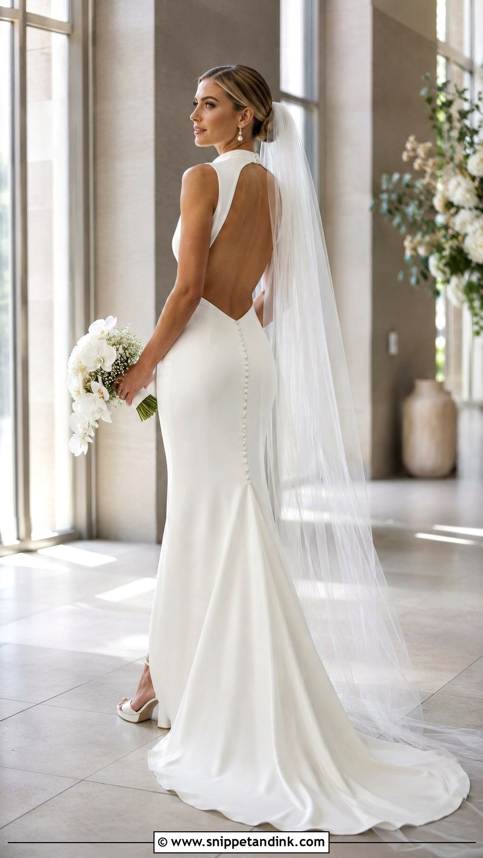 Open Back Sheath Wedding Dress - Snippet and Ink - 20 Slim Fit Wedding Dresses