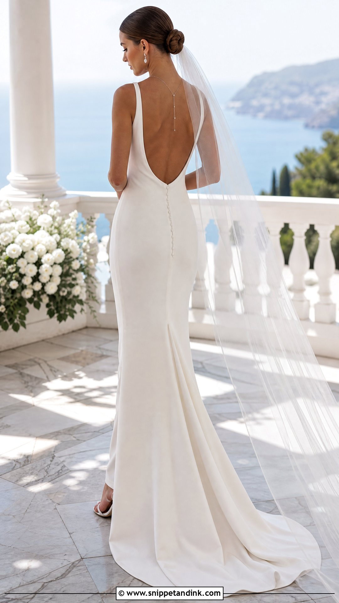 Open Back Sheath Wedding Dress - Snippet and Ink - 20 Simple Sheath Wedding Dress Ideas