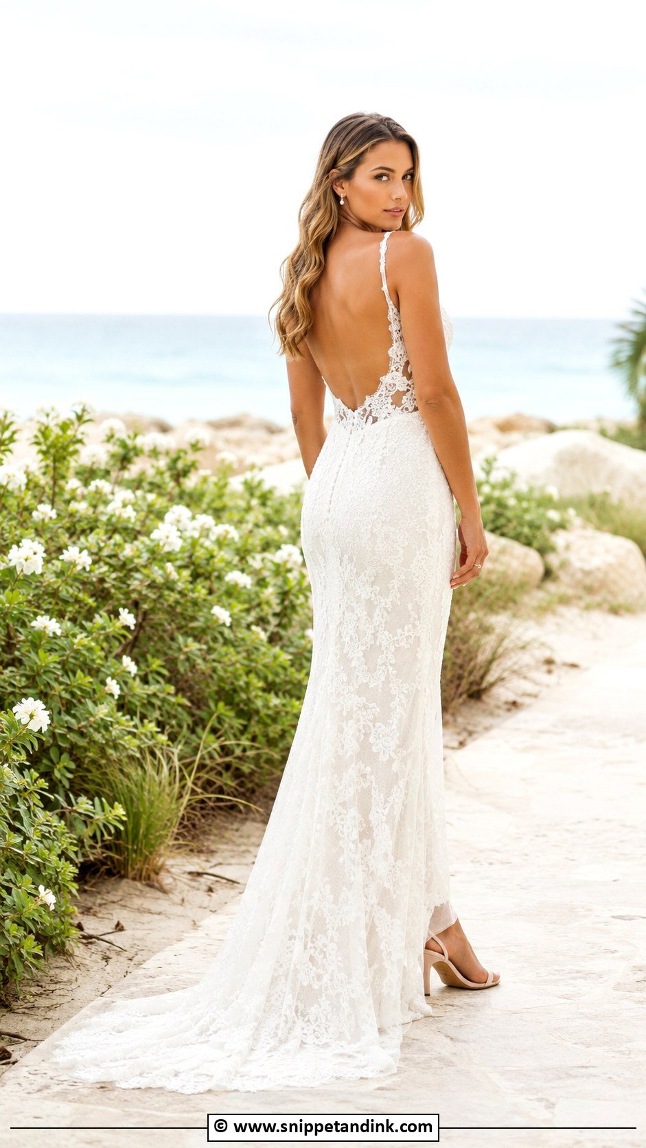 Open Back Sheath Wedding Dress - Snippet and Ink - 30 Open Back Wedding Dress Ideas