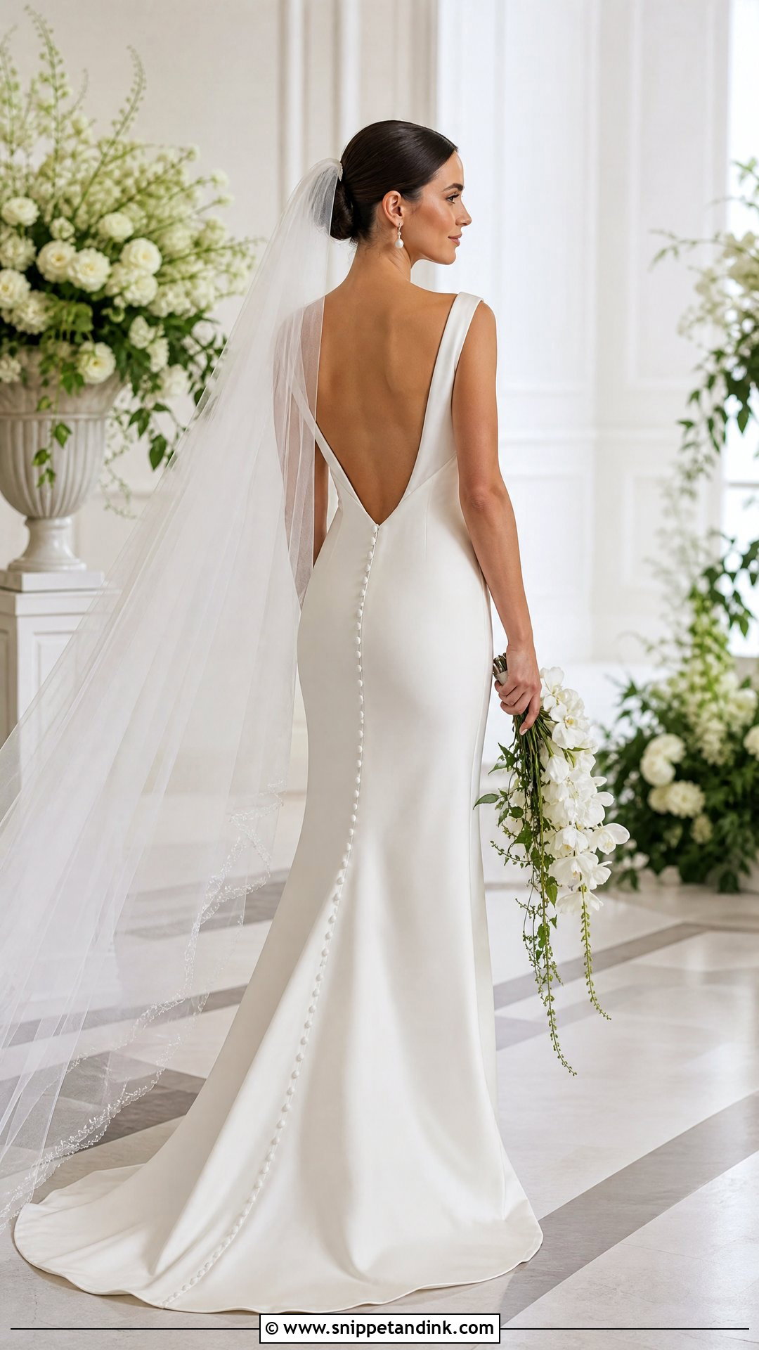 Open Back Sheath Wedding Gown - Snippet and Ink - 20 Sheath Wedding Gown Ideas