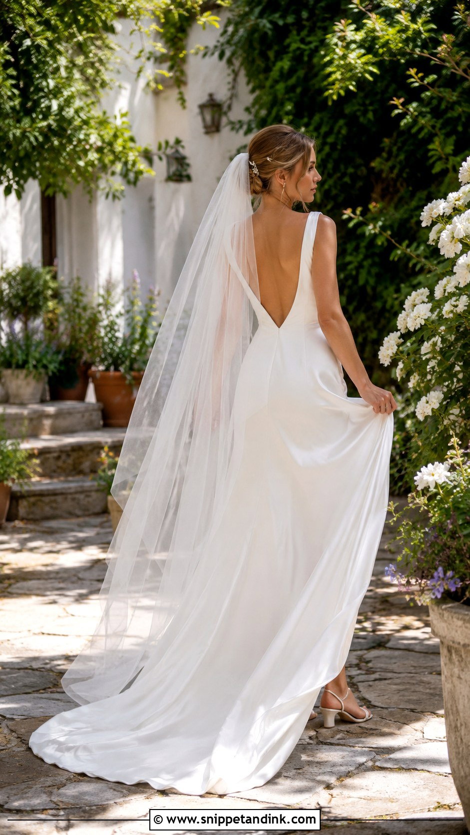Open Back Silk French Wedding Dress - Snippet and Ink - 20 French Wedding Dresses