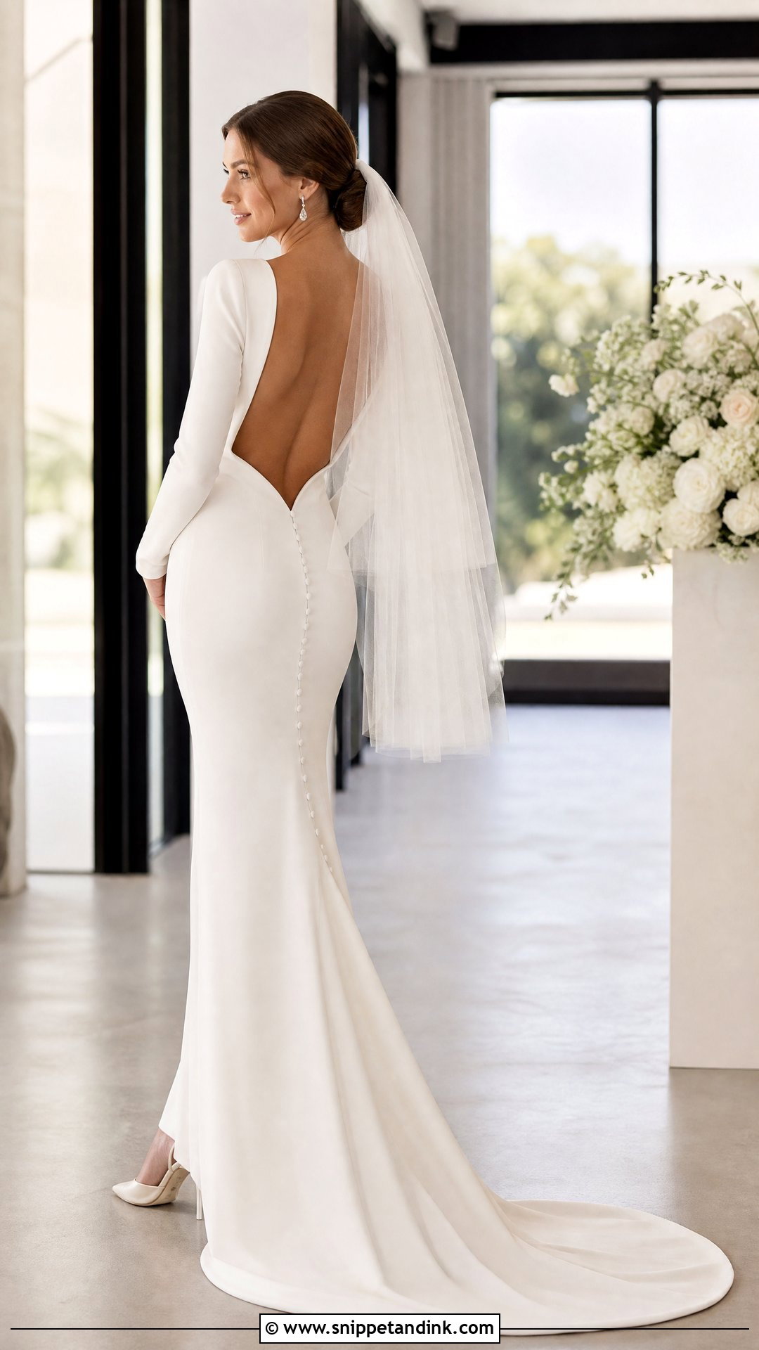 Open Back Slim Wedding Dress - Snippet and Ink - 20 Slim Wedding Dresses