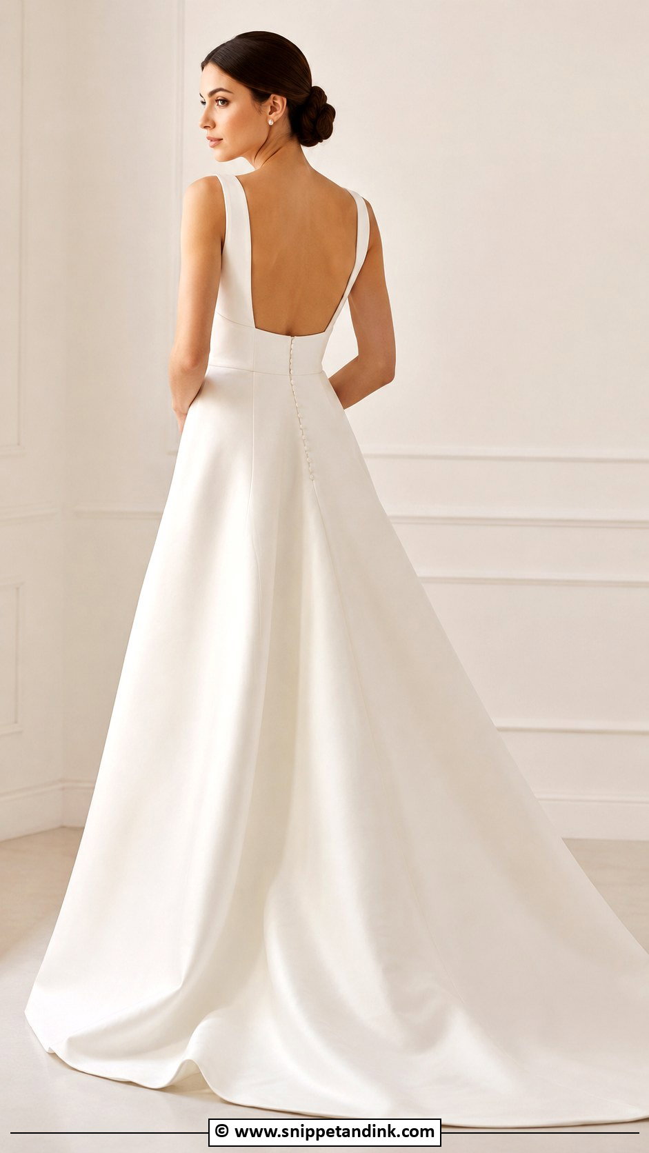 Open Back Square Neck Wedding Dress - Snippet and Ink - 30 Open Back Wedding Dress Ideas