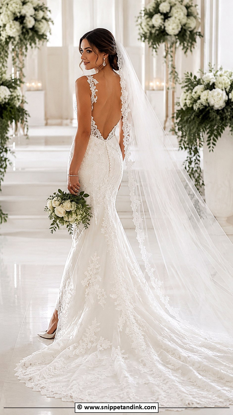 Open Back Trumpet Wedding Dress - Snippet and Ink - 30 Trumpet Wedding Dress Ideas