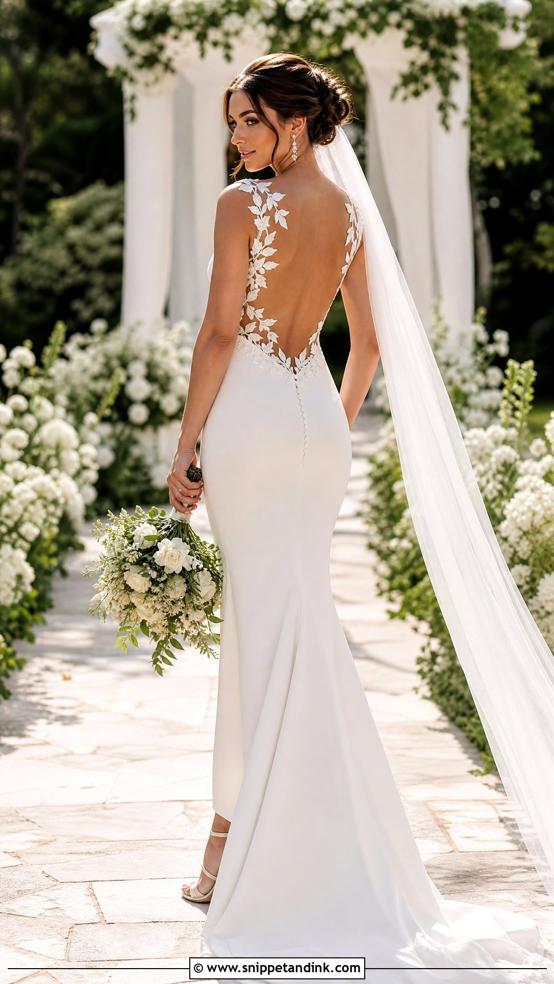 Open Back Vine Wedding Dress - Snippet and Ink - 20 Wedding Dress with Vines Ideas