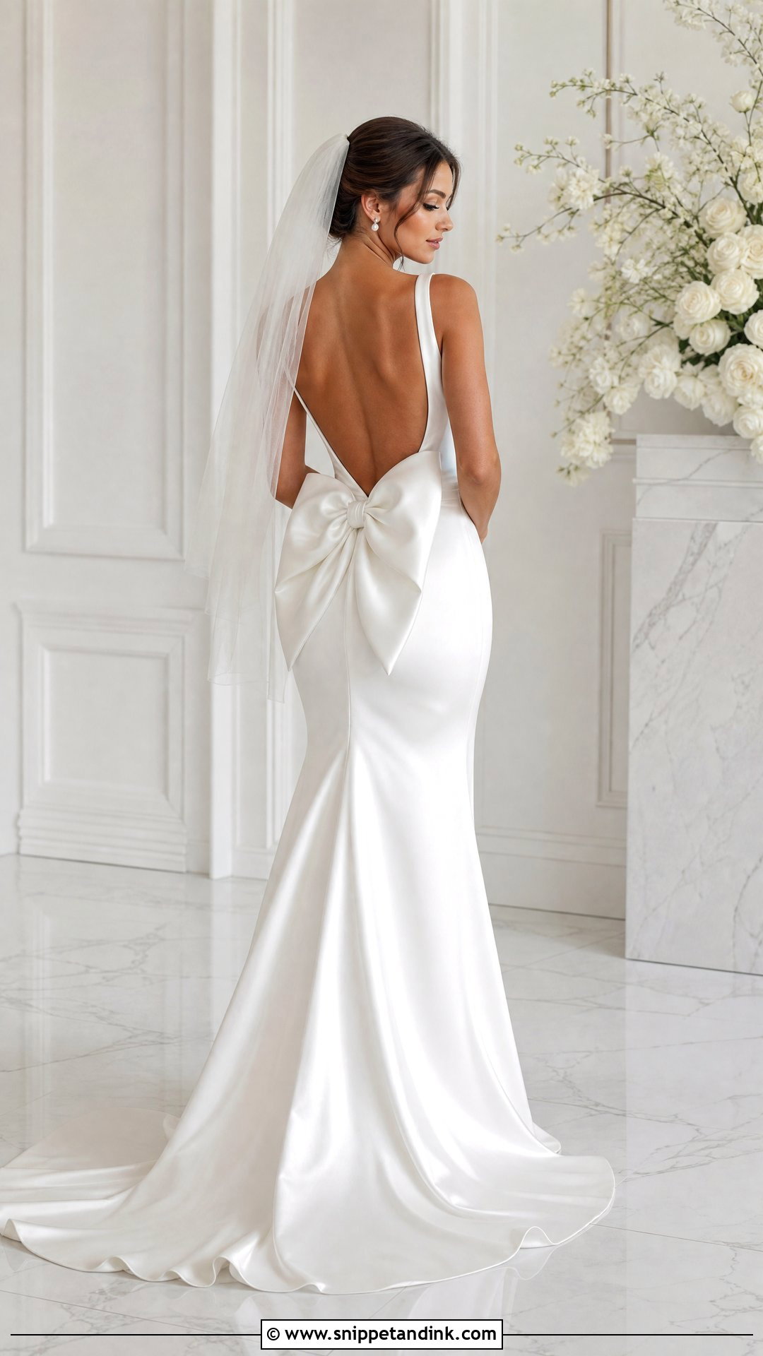Open Back Wedding Dress With Bow - Snippet and Ink - 25 Wedding Dresses Open Back