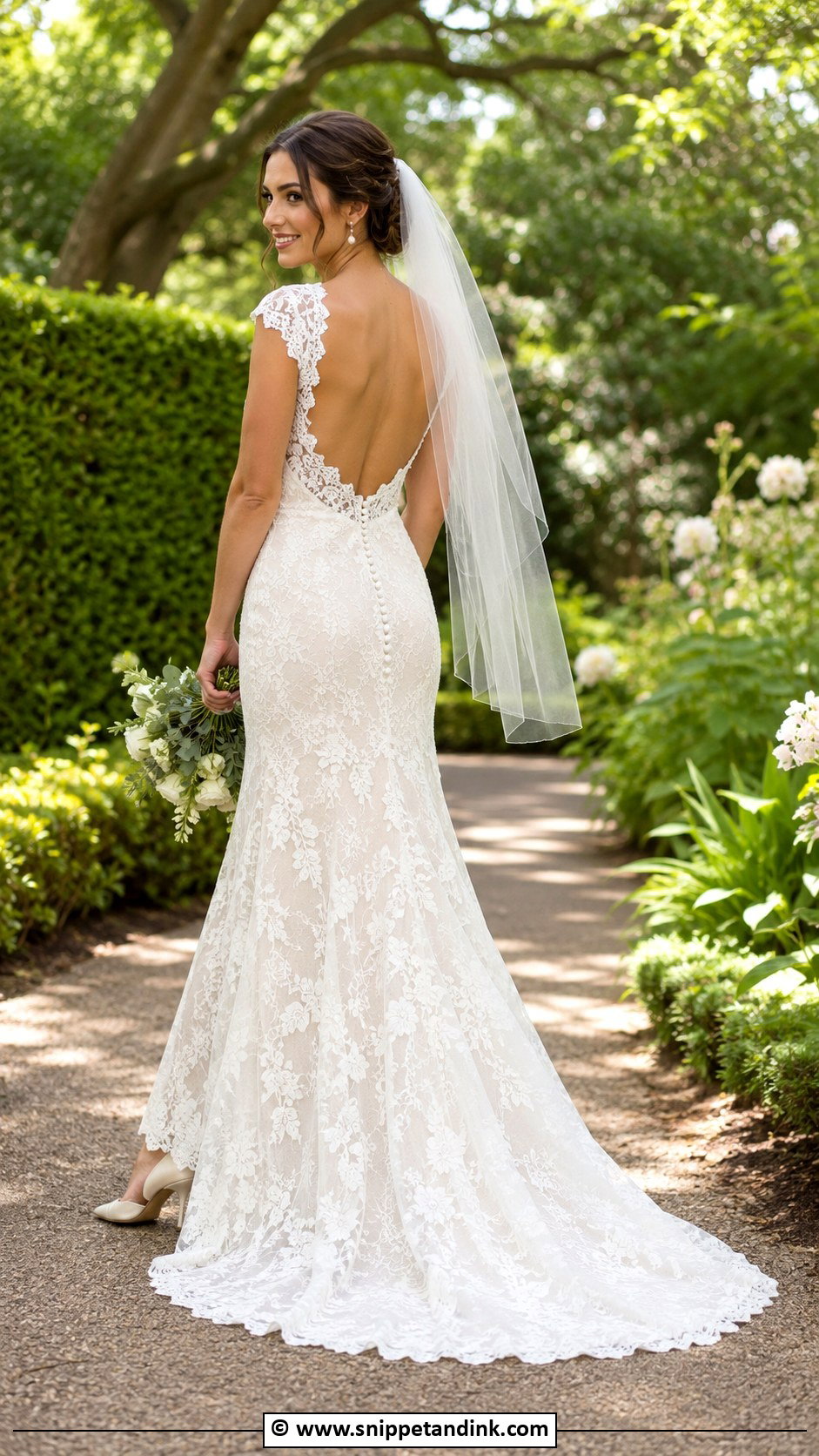 Open Back Wedding Dress With Cap Sleeves - Snippet and Ink - 30 Open Back Wedding Dress Ideas