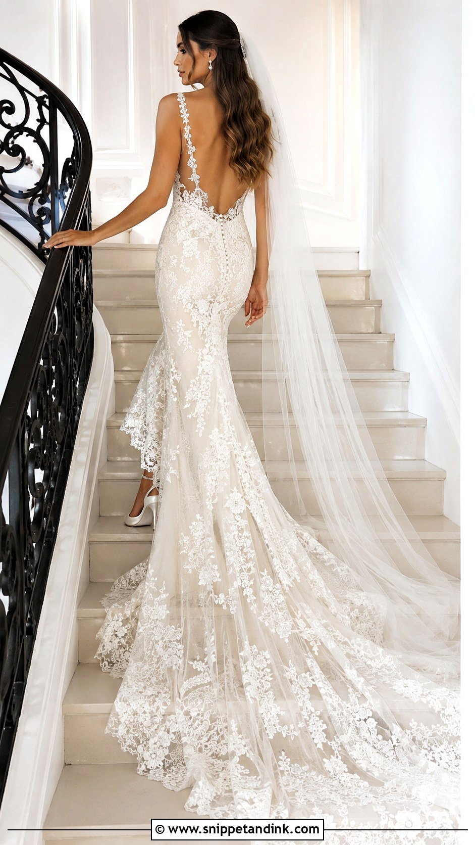 Open Back Wedding Dress With Long Train - Snippet and Ink - 25 Long Train Wedding Dresses