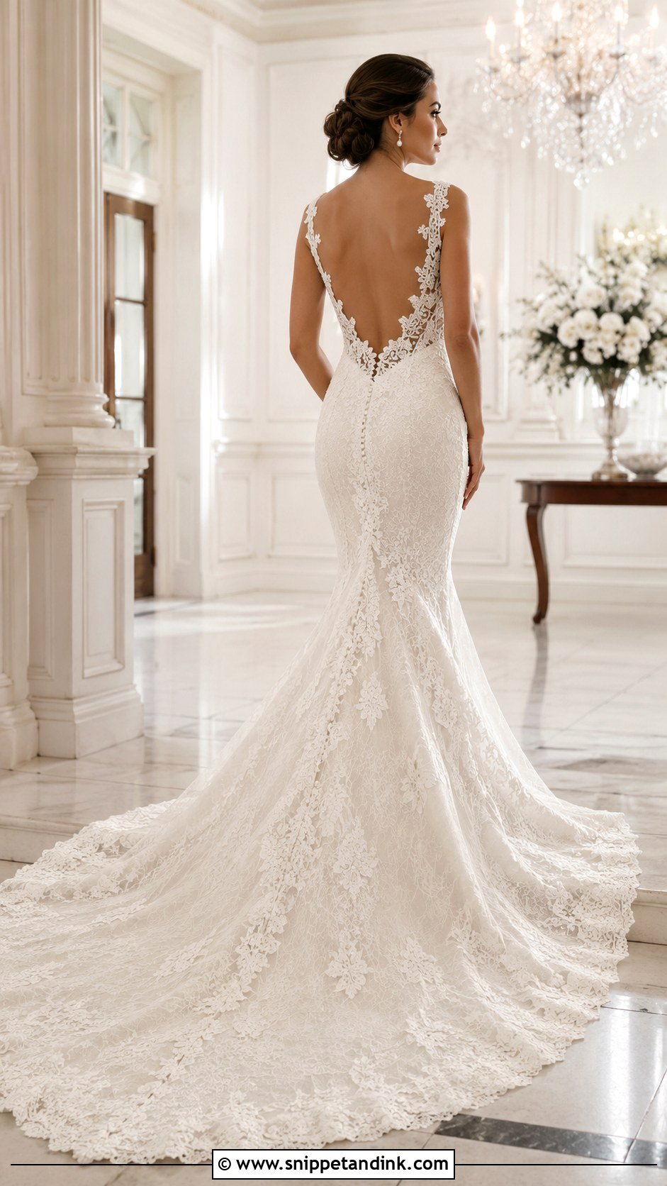 Open Back Wedding Dress With Long Train - Snippet and Ink - 25 Long Train Wedding Dress Ideas