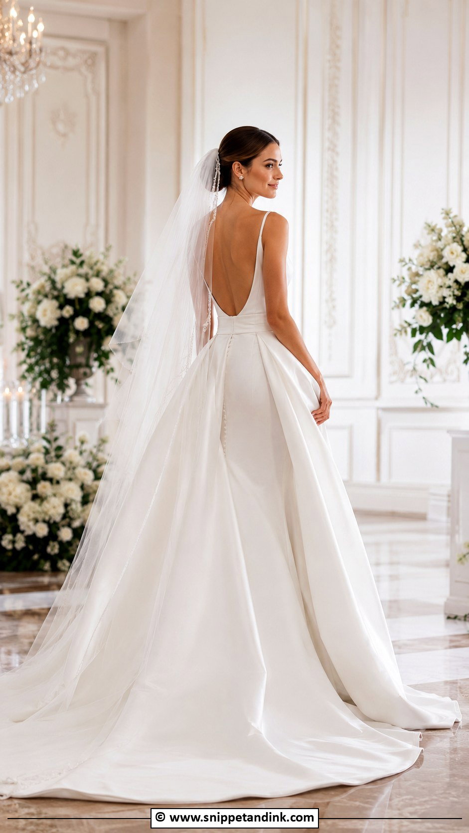Open Back Wedding Dress With Overskirt - Snippet and Ink - 30 Open Back Wedding Dress Ideas