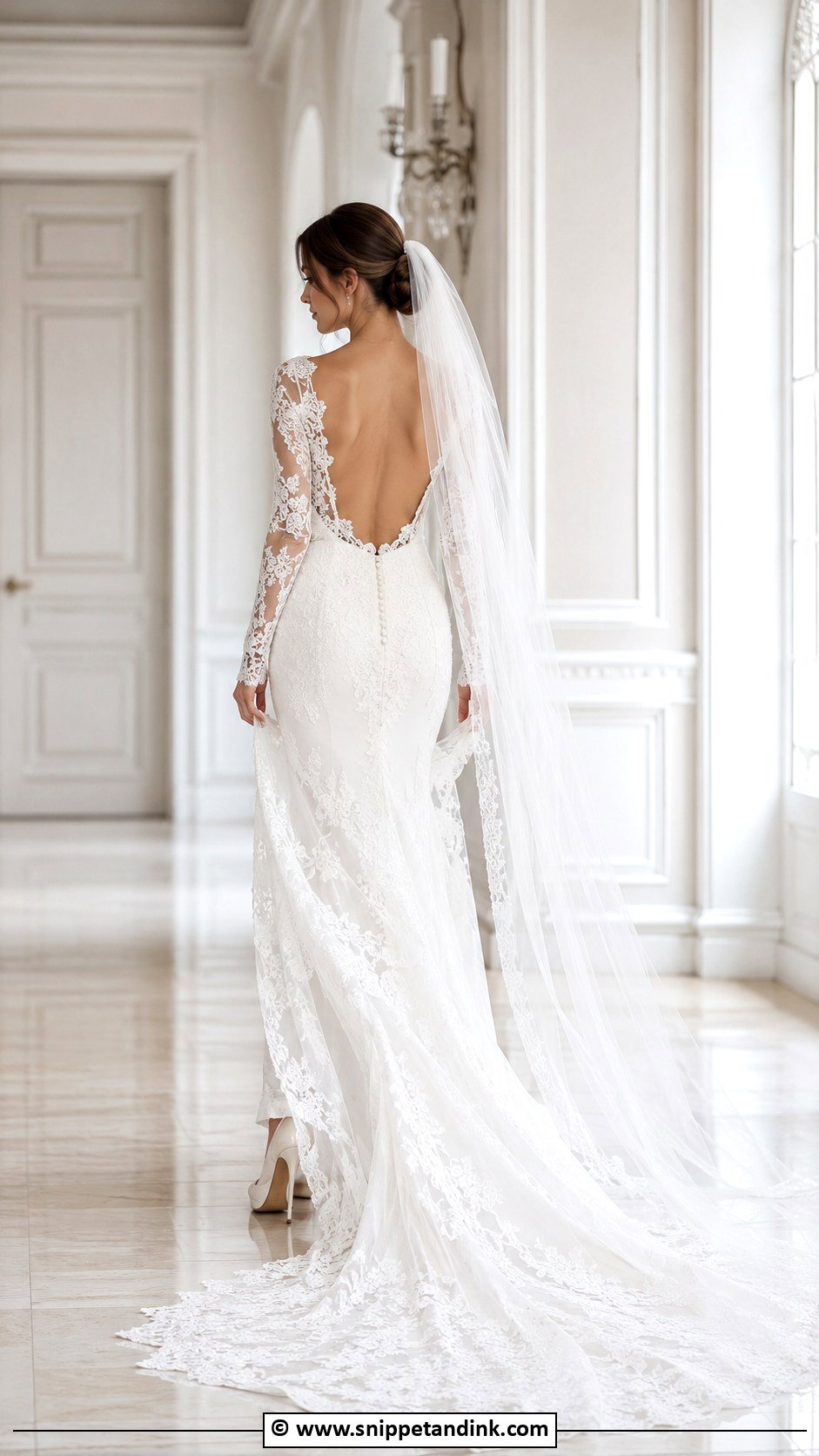 Open Back Wedding Dress With Sleeves - Snippet and Ink - 35 Wedding Dresses with Sleeves