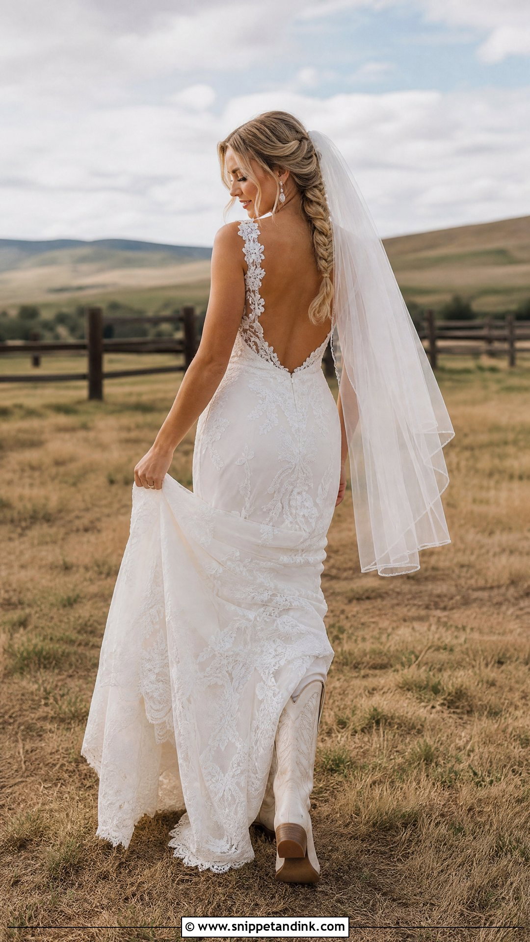 Open Back Western Lace Wedding Dress - Snippet and Ink - 20 Western Lace Wedding Dress Ideas