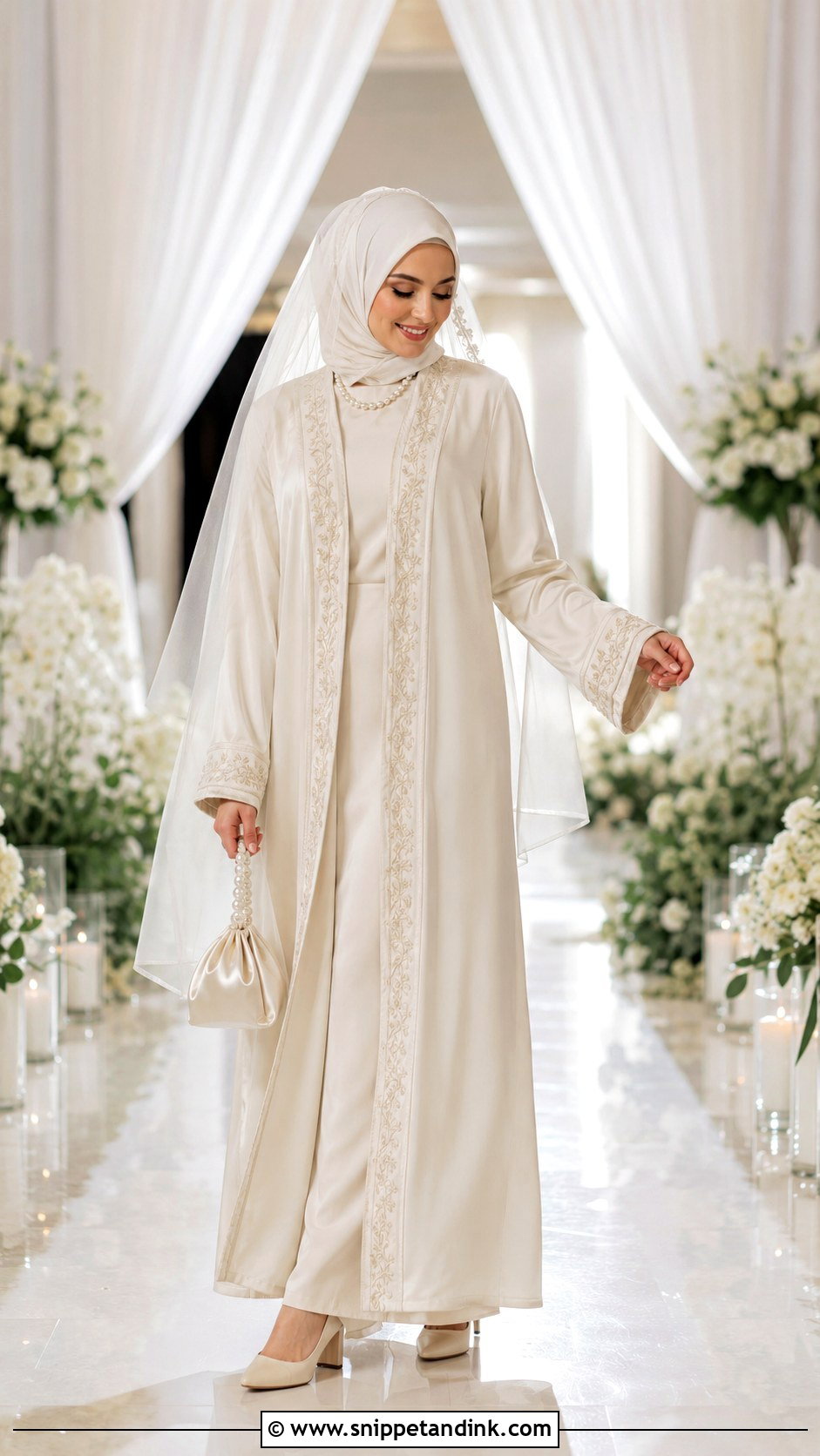 Open Front Bride Abaya - Snippet and Ink - 20 Bride Abaya Ideas