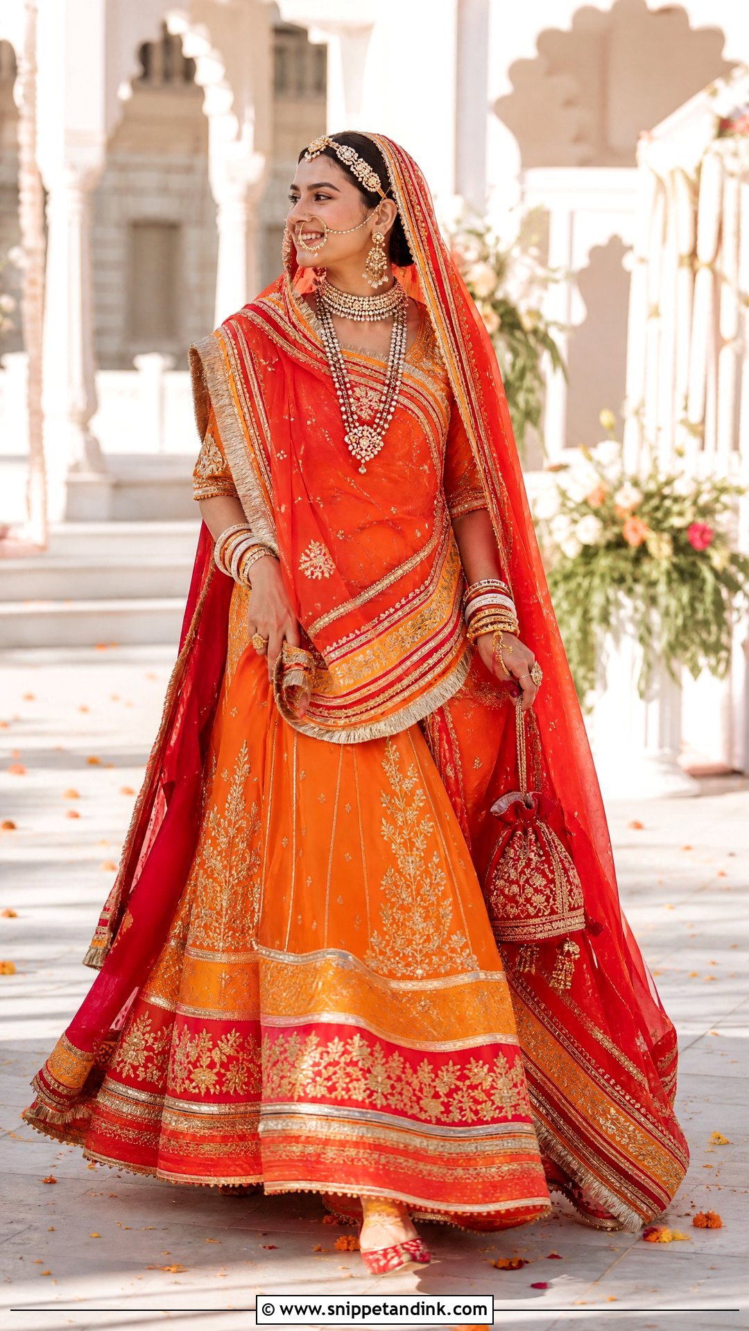 Orange And Red Rajputi Bridal Look - Snippet and Ink - 20 Rajputi Bridal Look Ideas