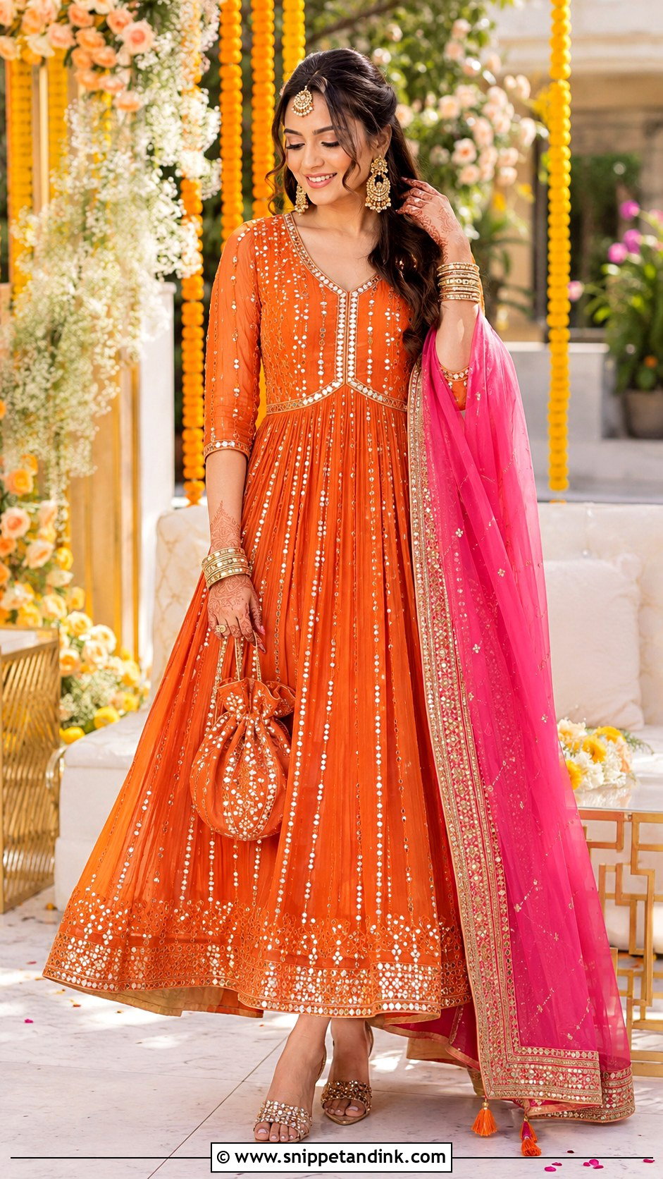 Orange Bridal Anarkali - Snippet and Ink - 25 Bridal Anarkali Ideas